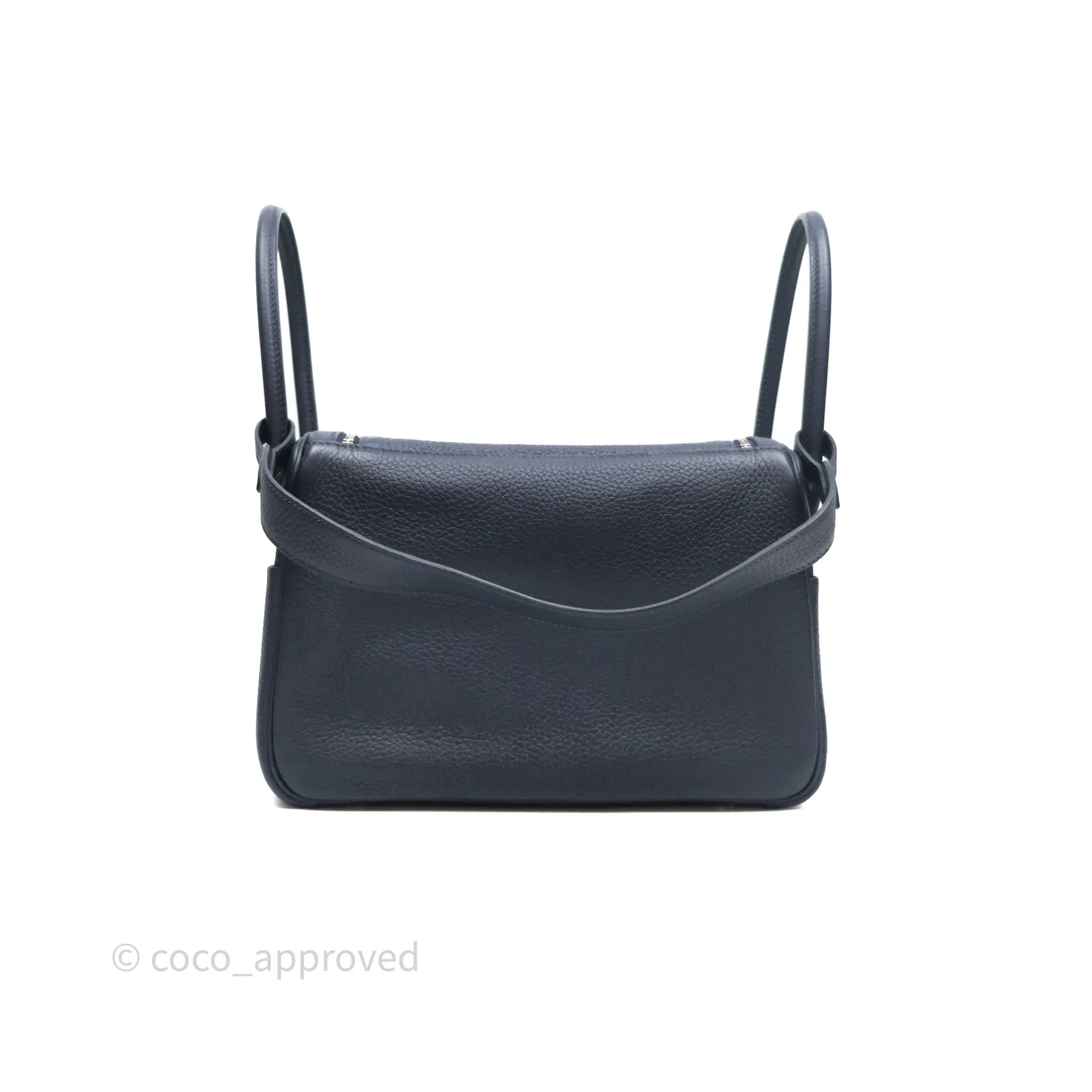 Herms Lindy 26 Bleu Nuit 2Z Taurillon Clemence Palladium Hardware