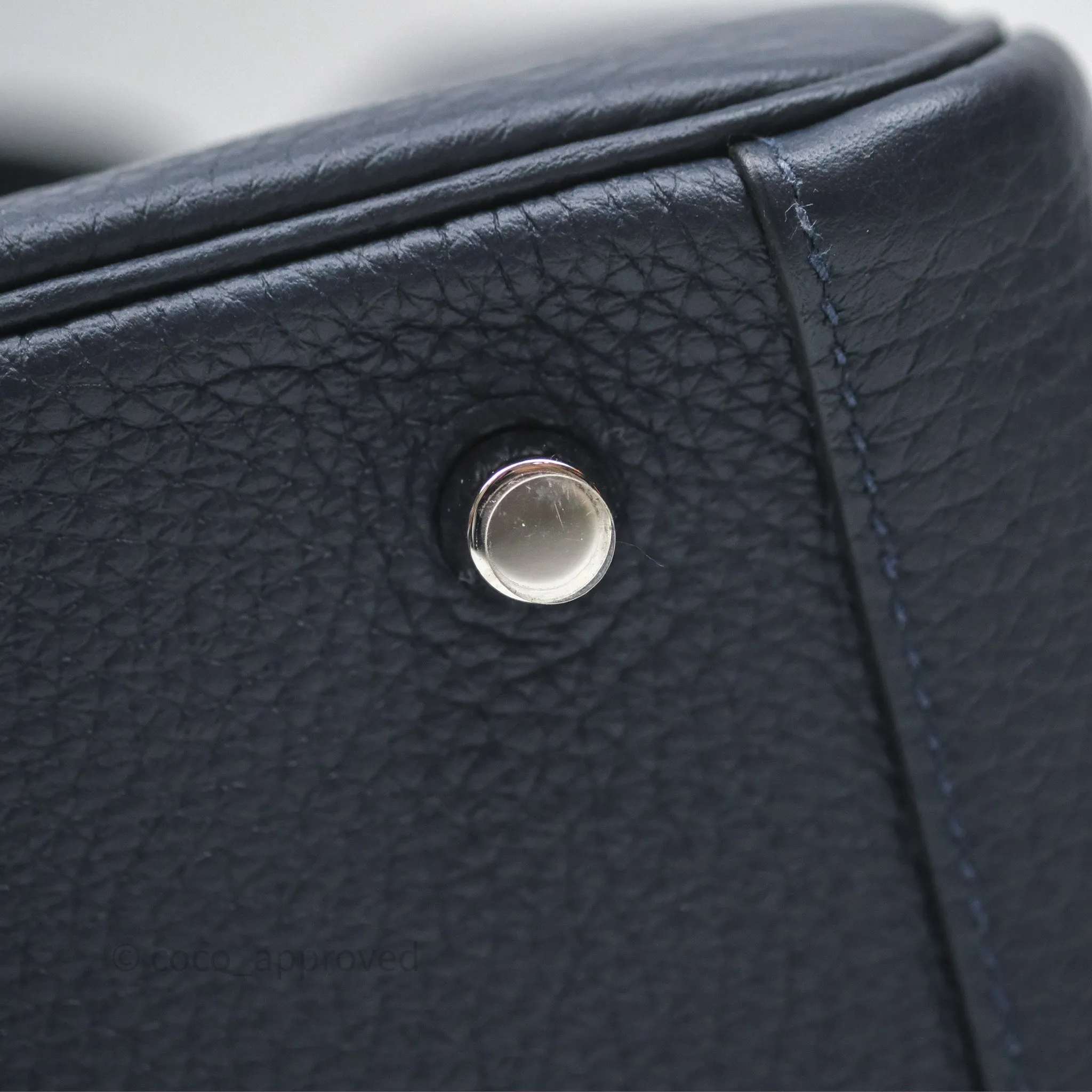 Herms Lindy 26 Bleu Nuit 2Z Taurillon Clemence Palladium Hardware