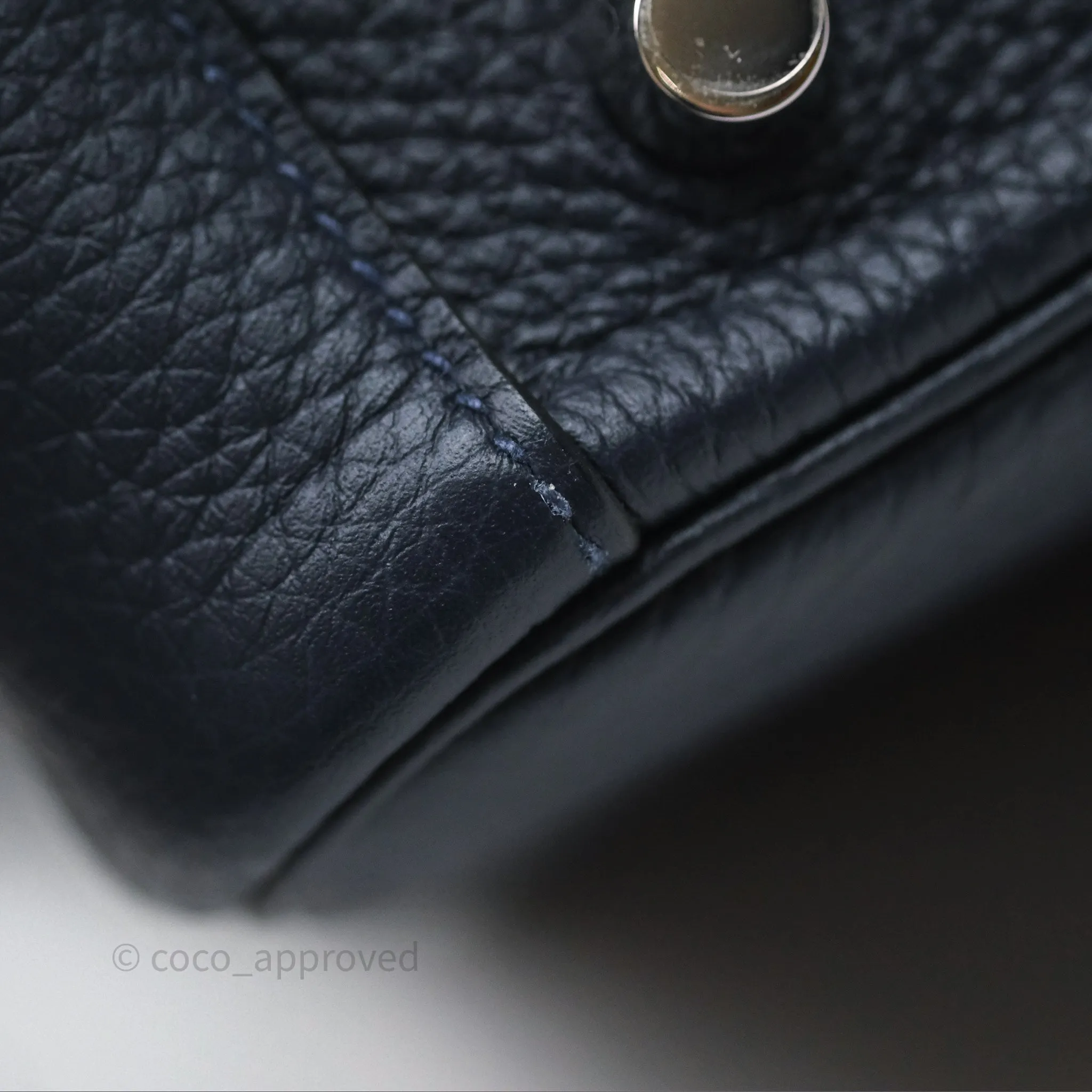 Herms Lindy 26 Bleu Nuit 2Z Taurillon Clemence Palladium Hardware