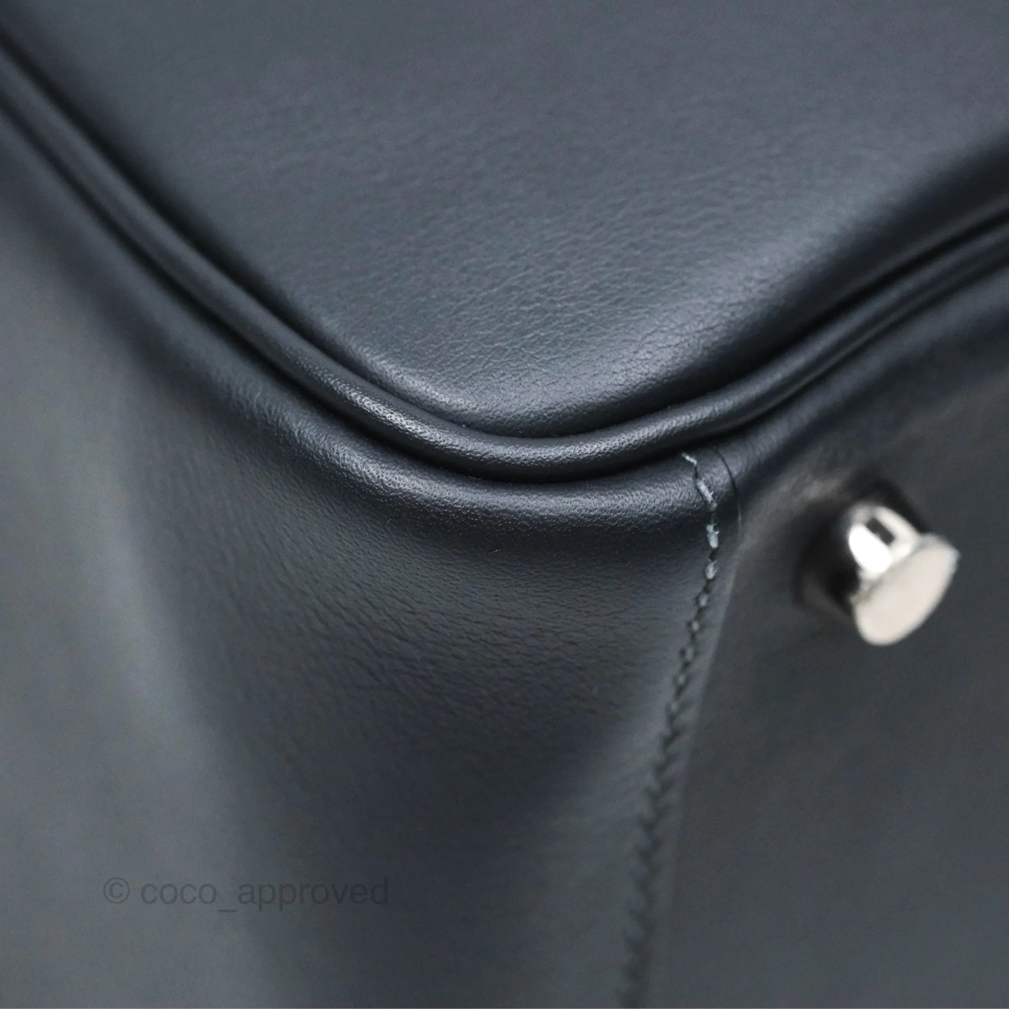 Herms Lindy 26 Caban/Bleu Frida Swift Palladium Hardware