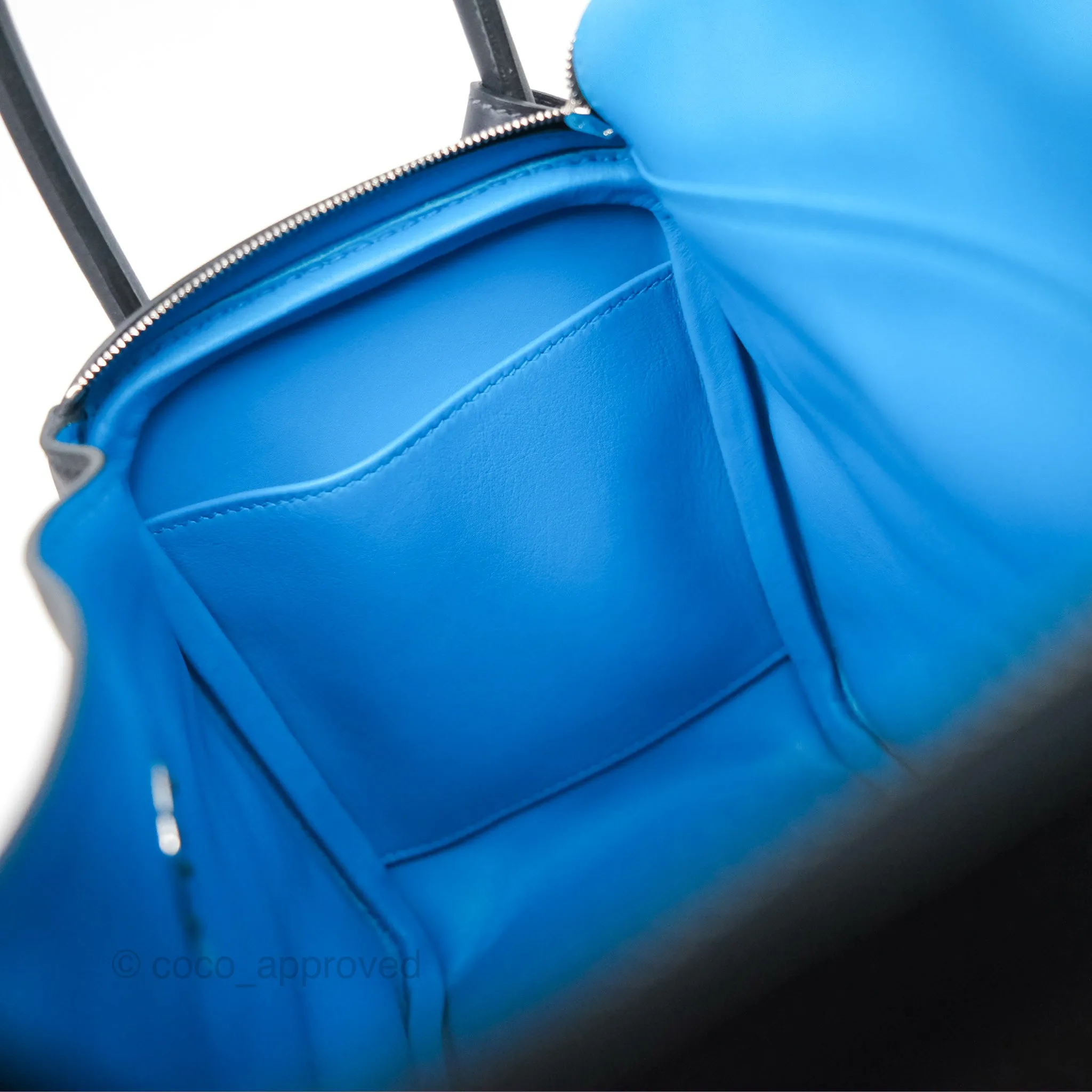 Herms Lindy 26 Caban/Bleu Frida Swift Palladium Hardware