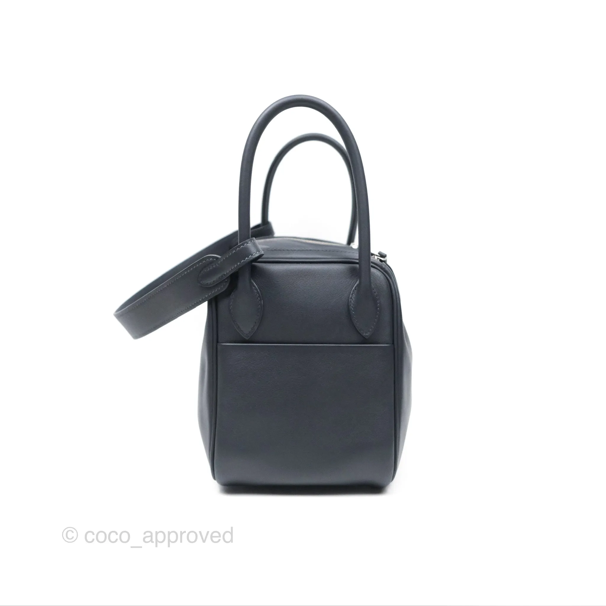 Herms Lindy 26 Caban/Bleu Frida Swift Palladium Hardware