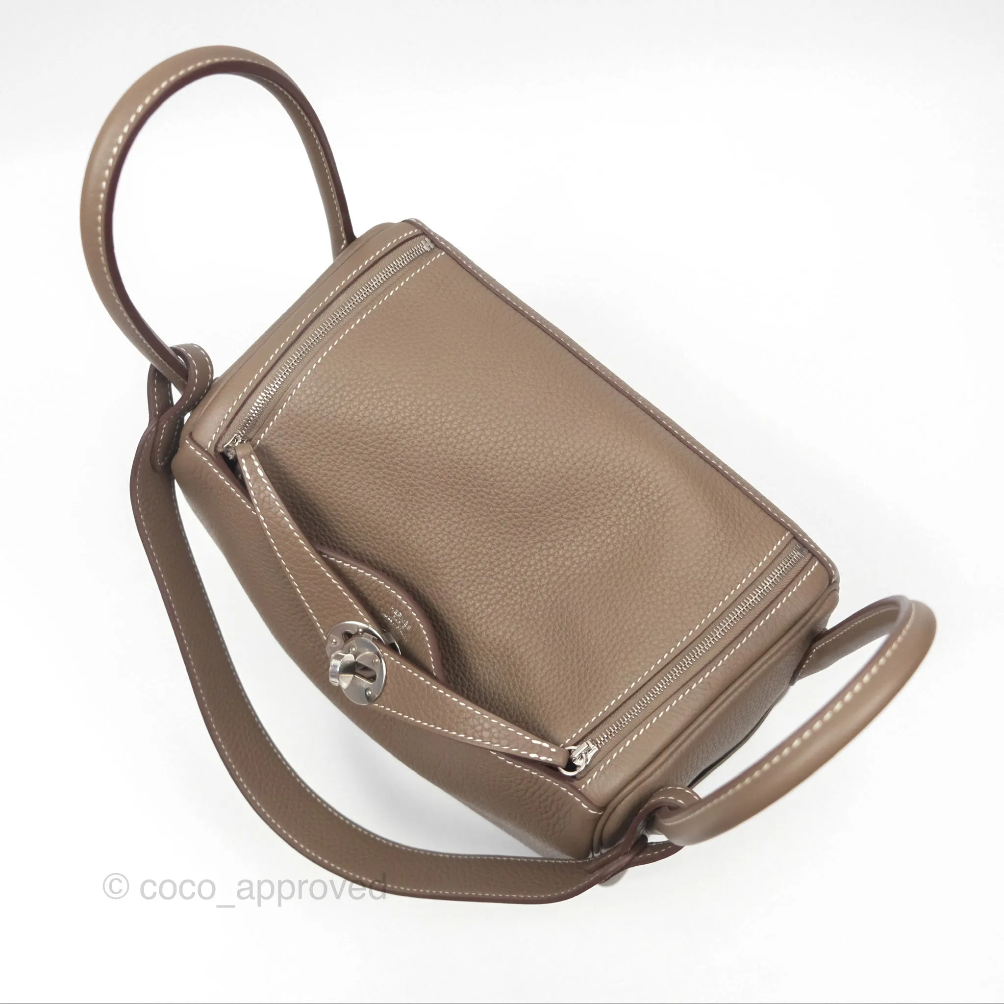 Herms Lindy 26 Clemence Etoupe 18 Palladium Hardware