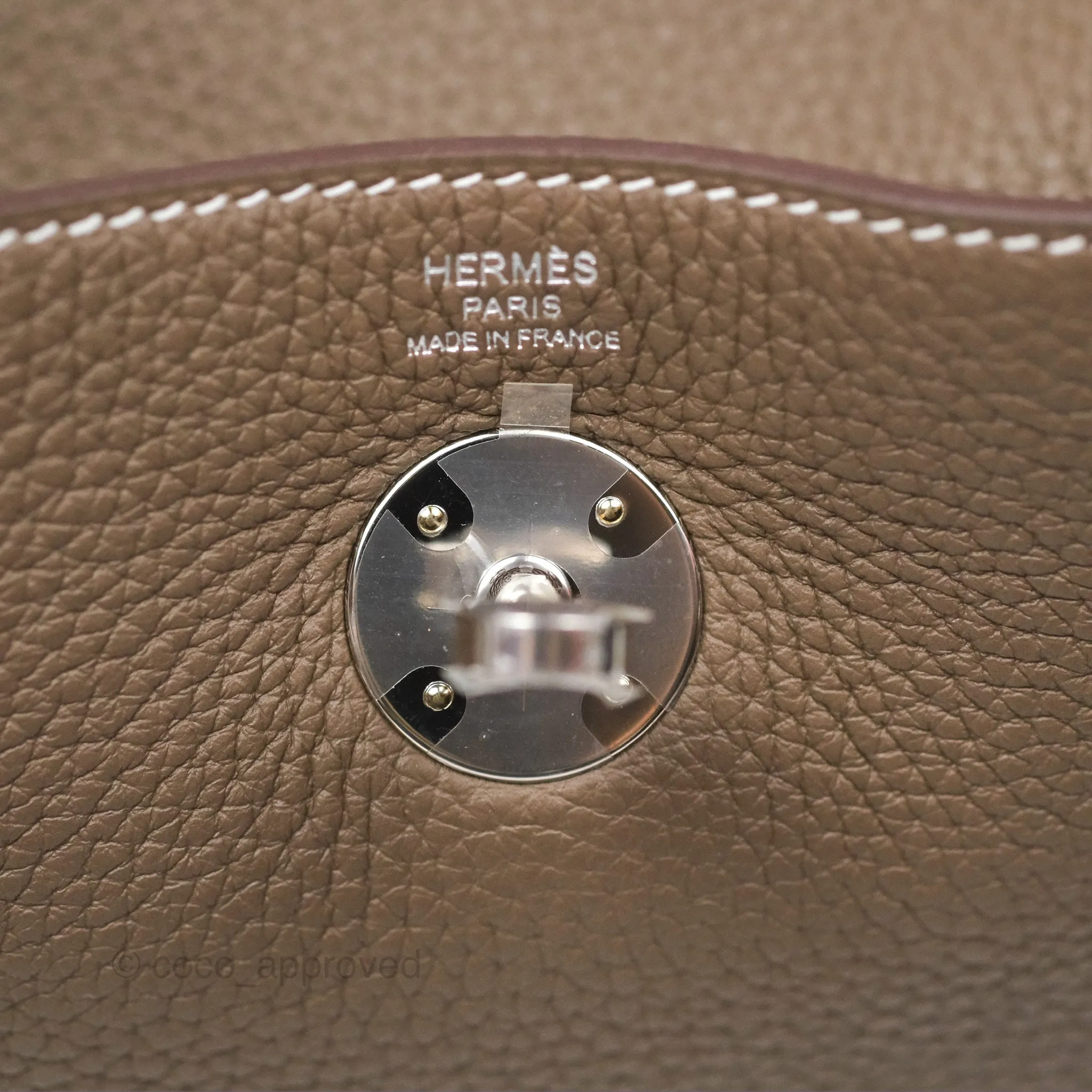 Herms Lindy 26 Clemence Etoupe 18 Palladium Hardware