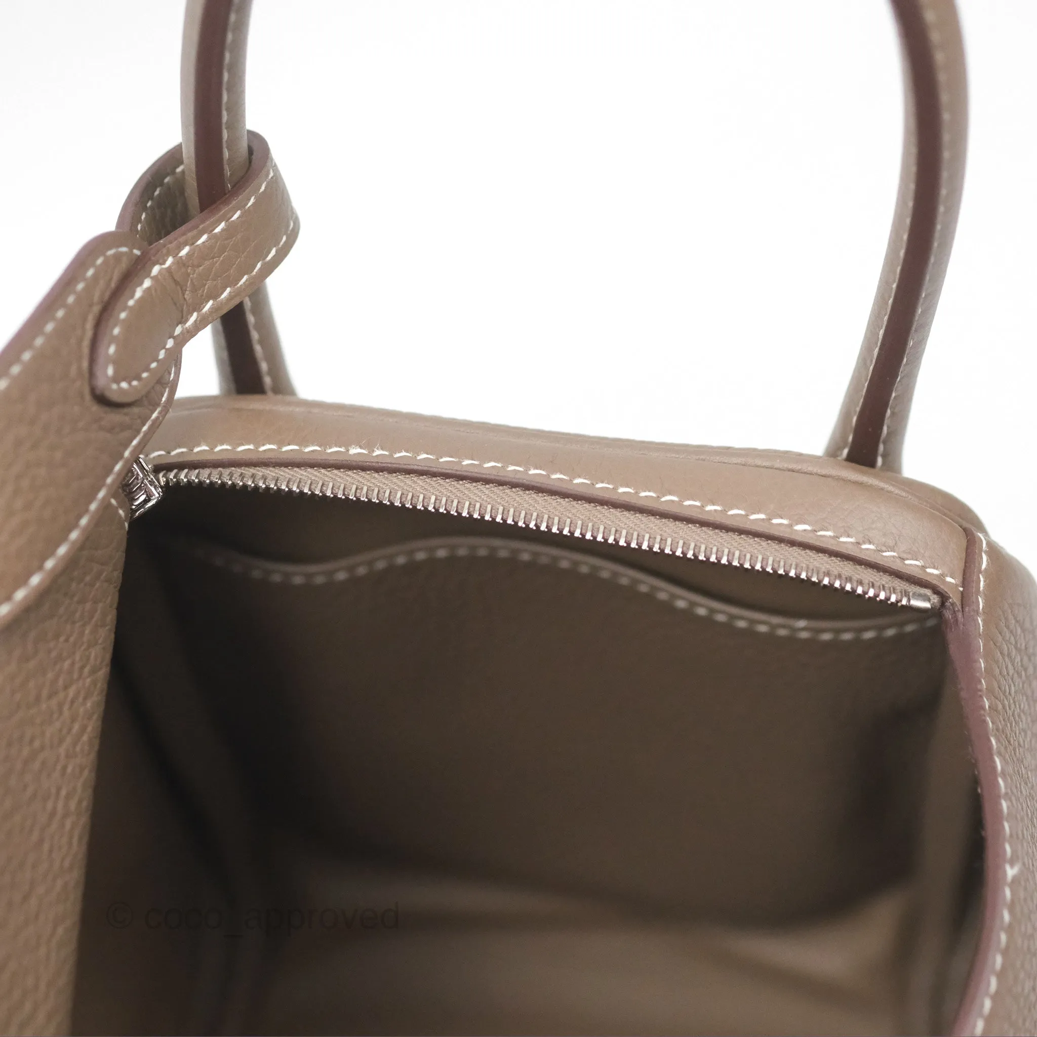 Herms Lindy 26 Clemence Etoupe 18 Palladium Hardware