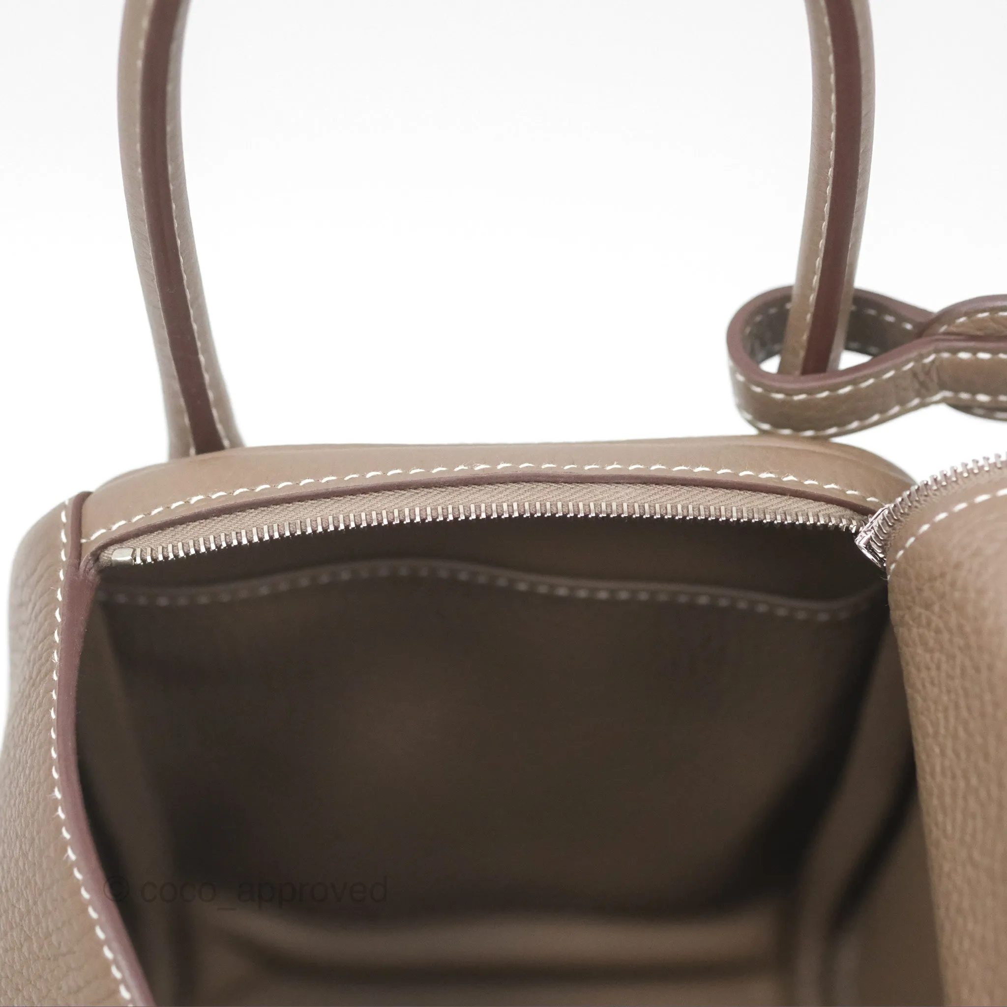 Herms Lindy 26 Clemence Etoupe 18 Palladium Hardware