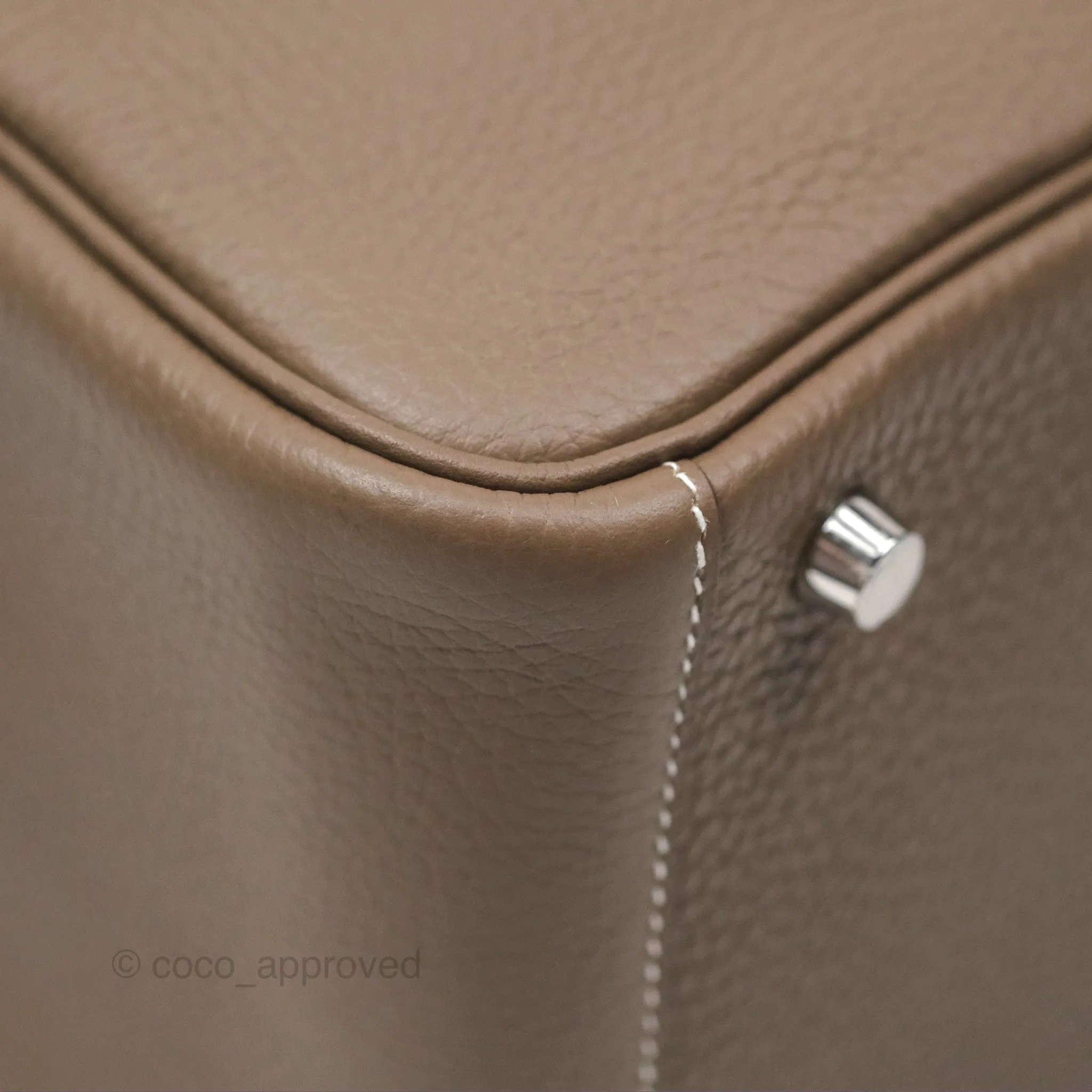 Herms Lindy 26 Clemence Etoupe 18 Palladium Hardware