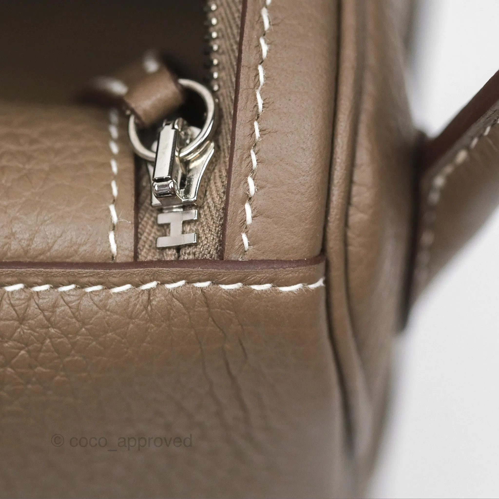 Herms Lindy 26 Clemence Etoupe 18 Palladium Hardware