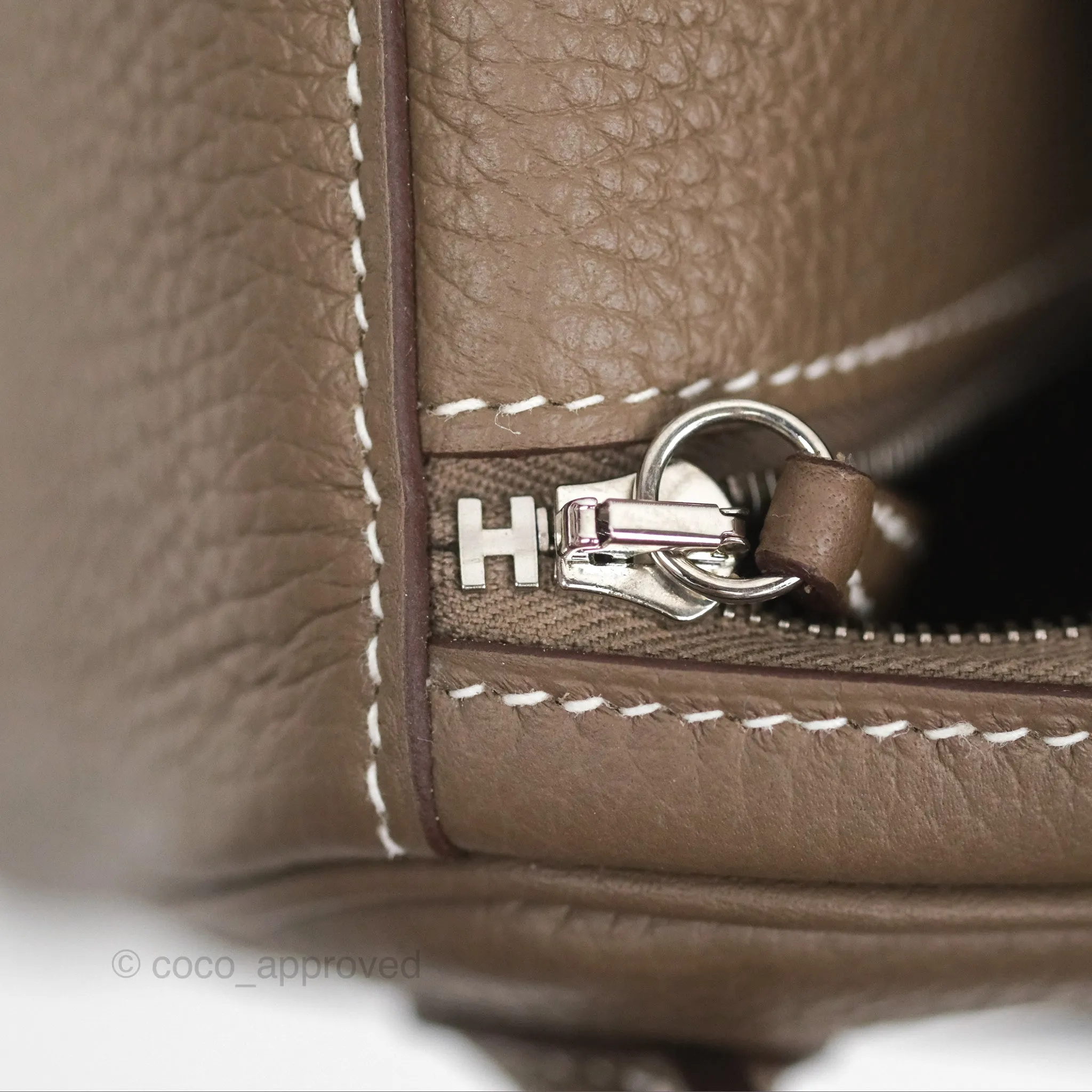 Herms Lindy 26 Clemence Etoupe 18 Palladium Hardware