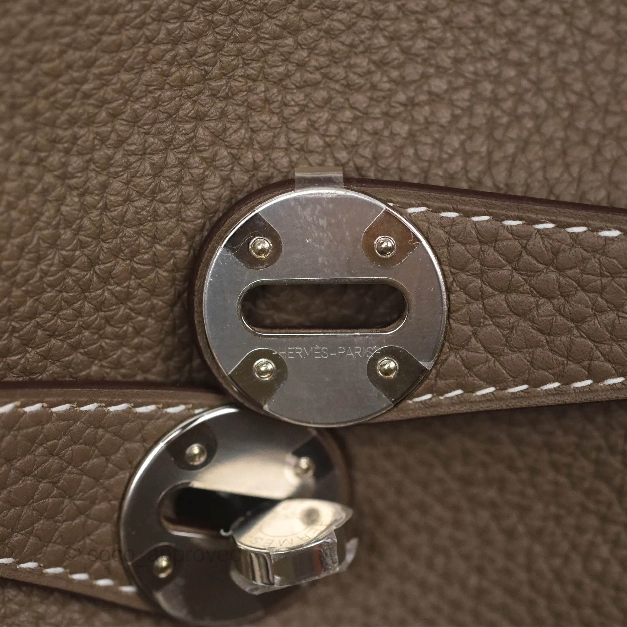 Herms Lindy 26 Clemence Etoupe 18 Palladium Hardware