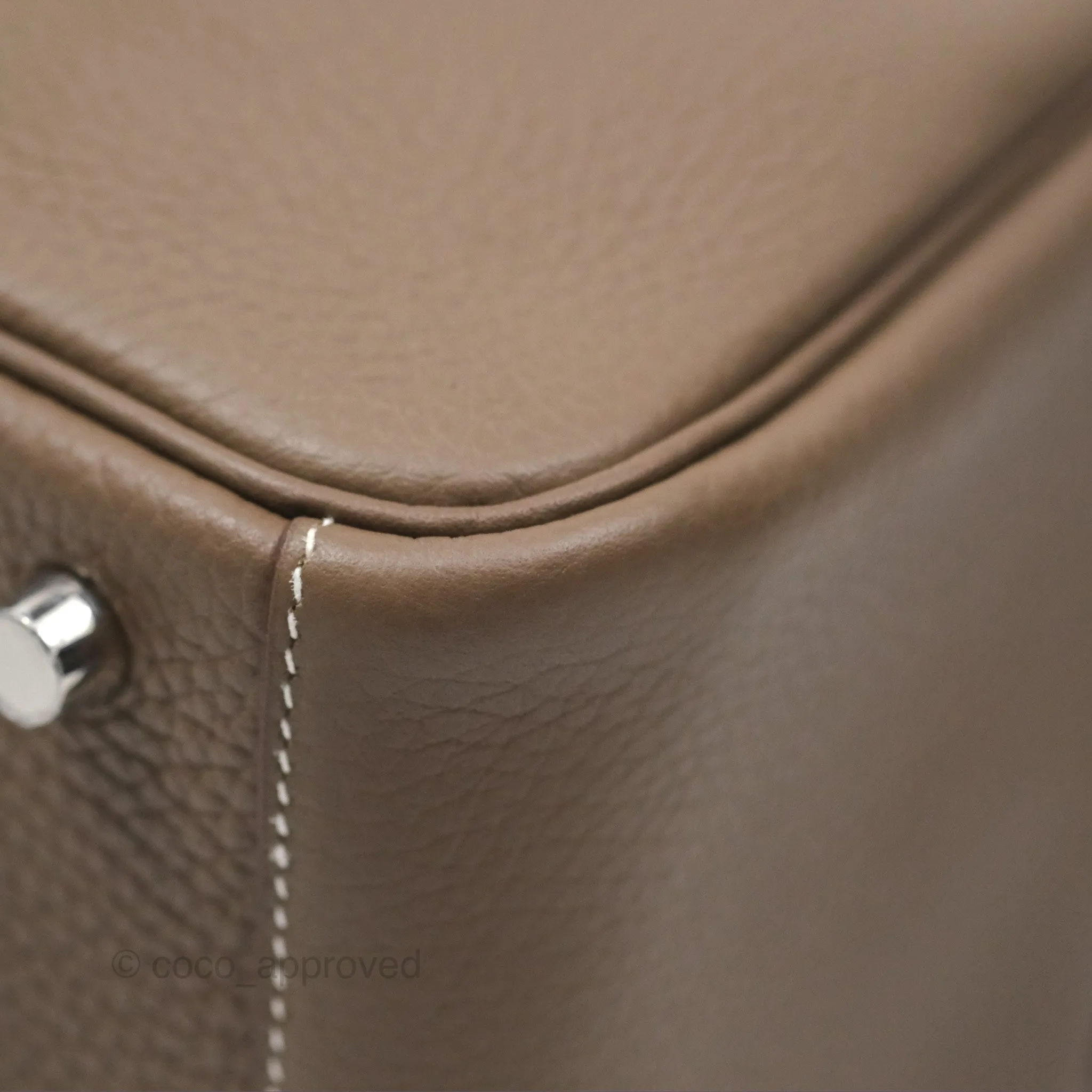 Herms Lindy 26 Clemence Etoupe 18 Palladium Hardware