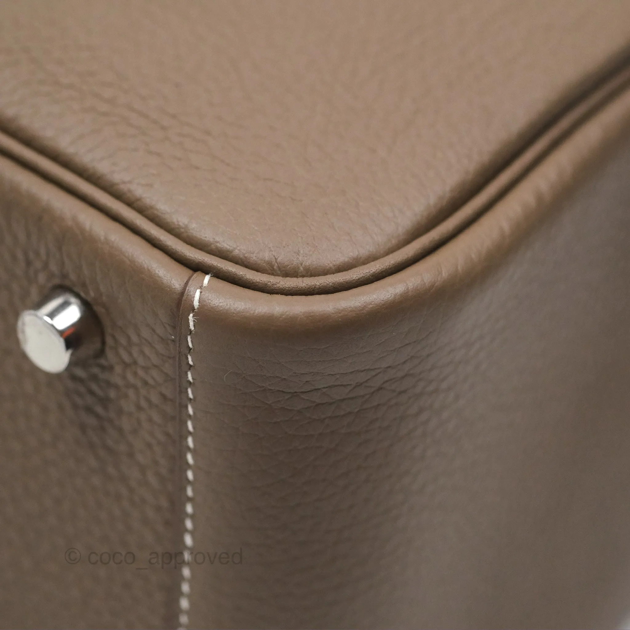 Herms Lindy 26 Clemence Etoupe 18 Palladium Hardware