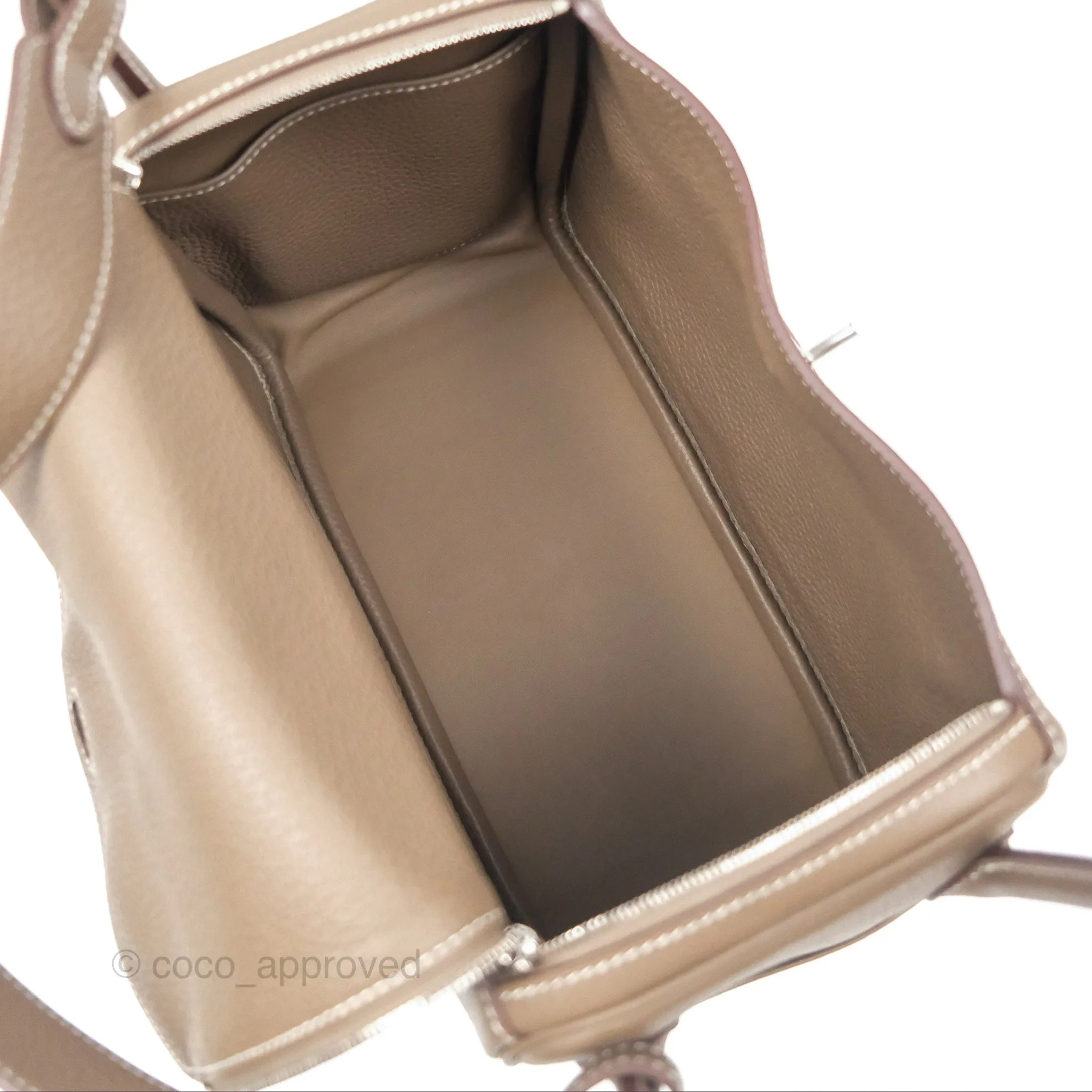 Herms Lindy 26 Clemence Etoupe 18 Palladium Hardware