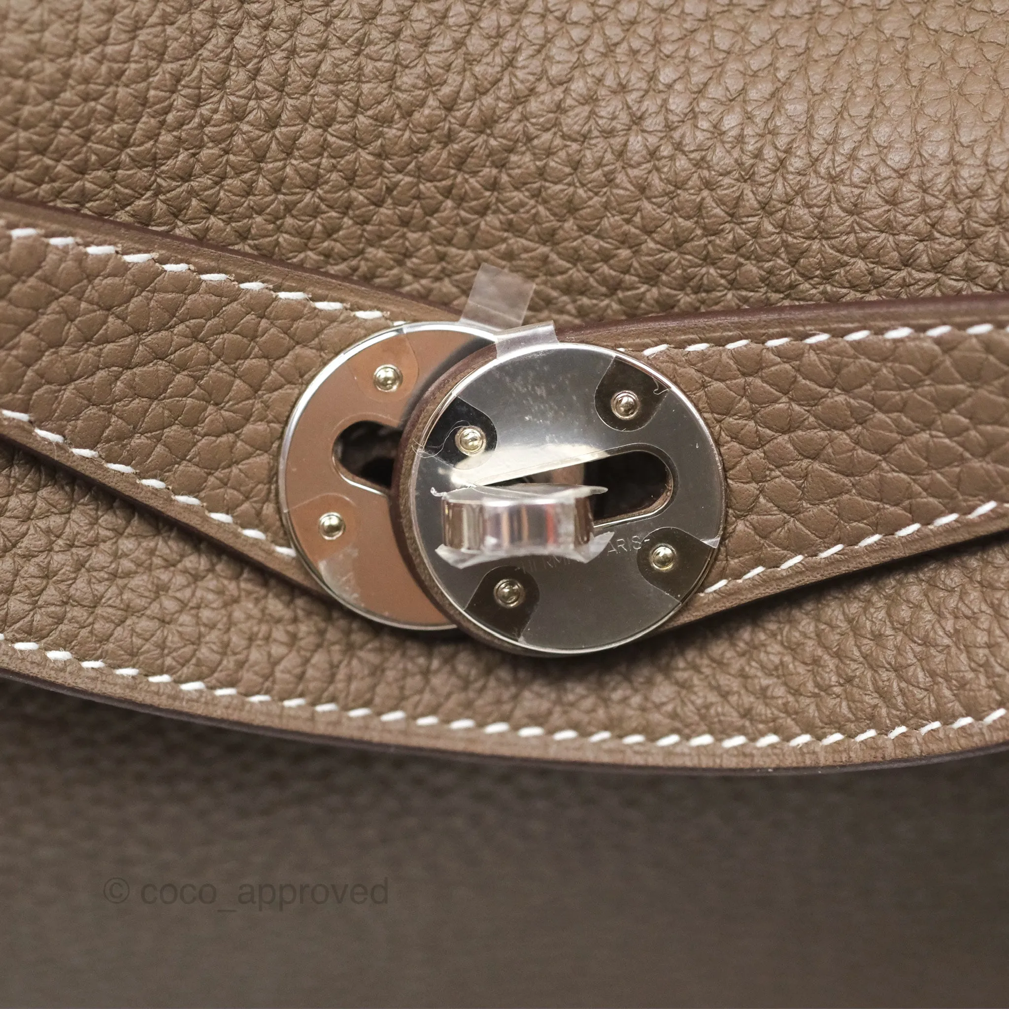 Herms Lindy 26 Clemence Etoupe 18 Palladium Hardware