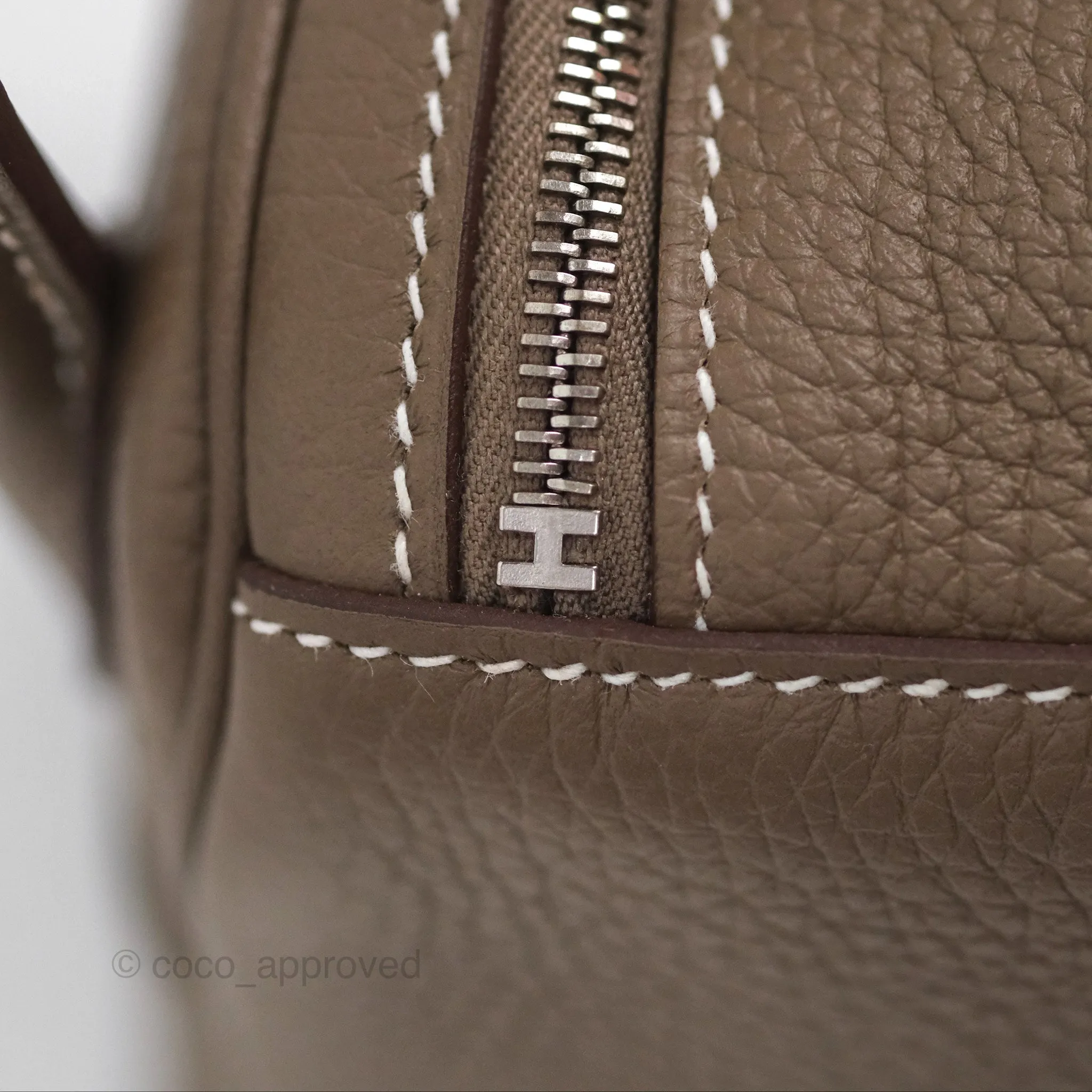 Herms Lindy 26 Clemence Etoupe 18 Palladium Hardware