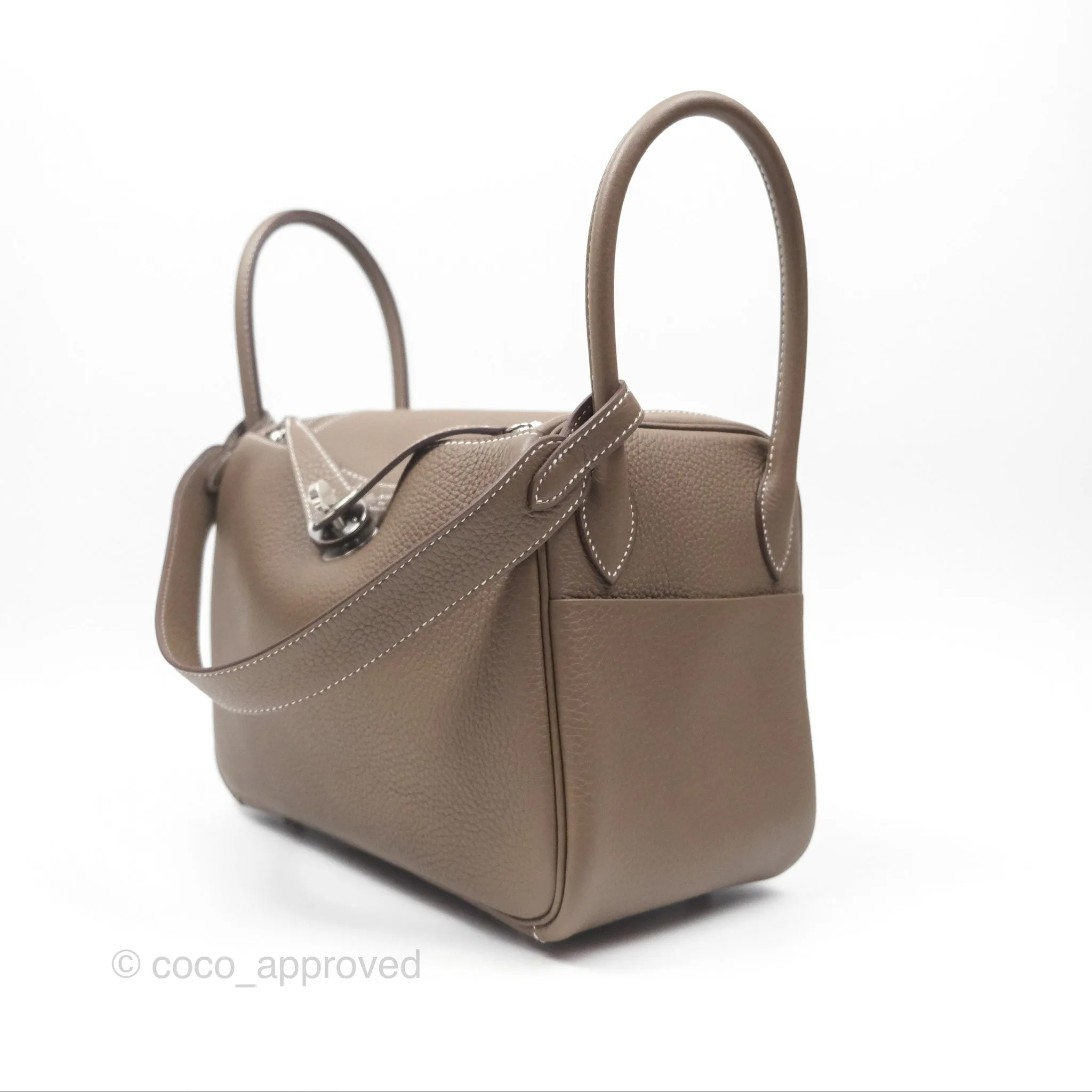Herms Lindy 26 Clemence Etoupe 18 Palladium Hardware