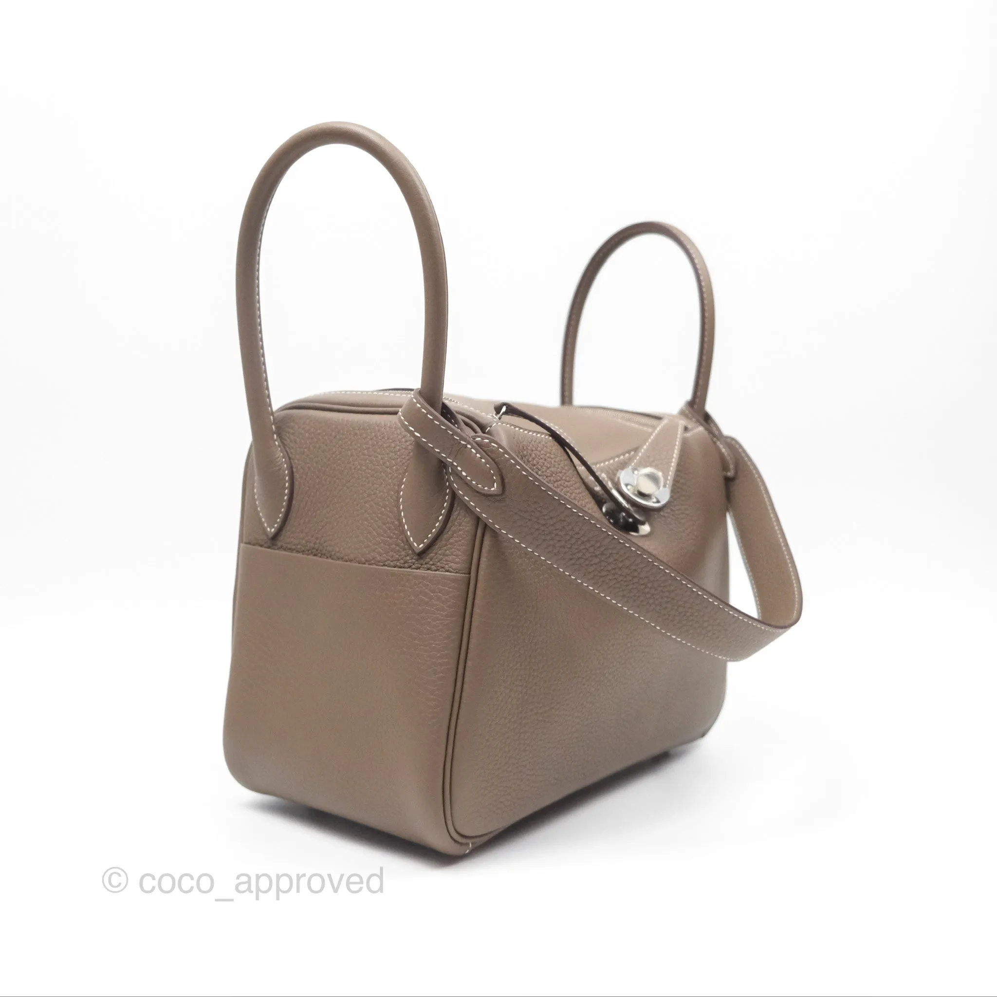 Herms Lindy 26 Clemence Etoupe 18 Palladium Hardware