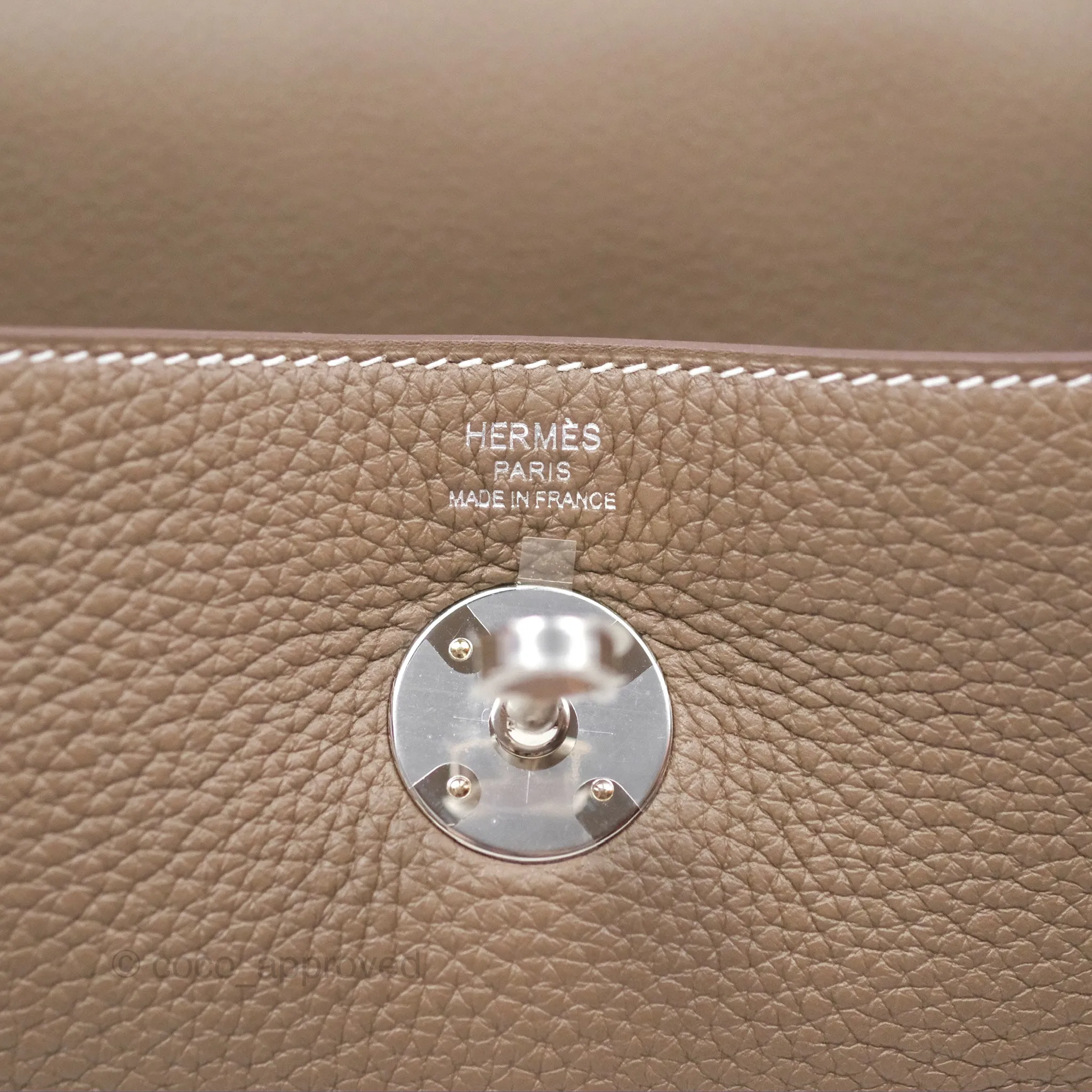 Herms Lindy 26 Clemence Etoupe 18 Palladium Hardware