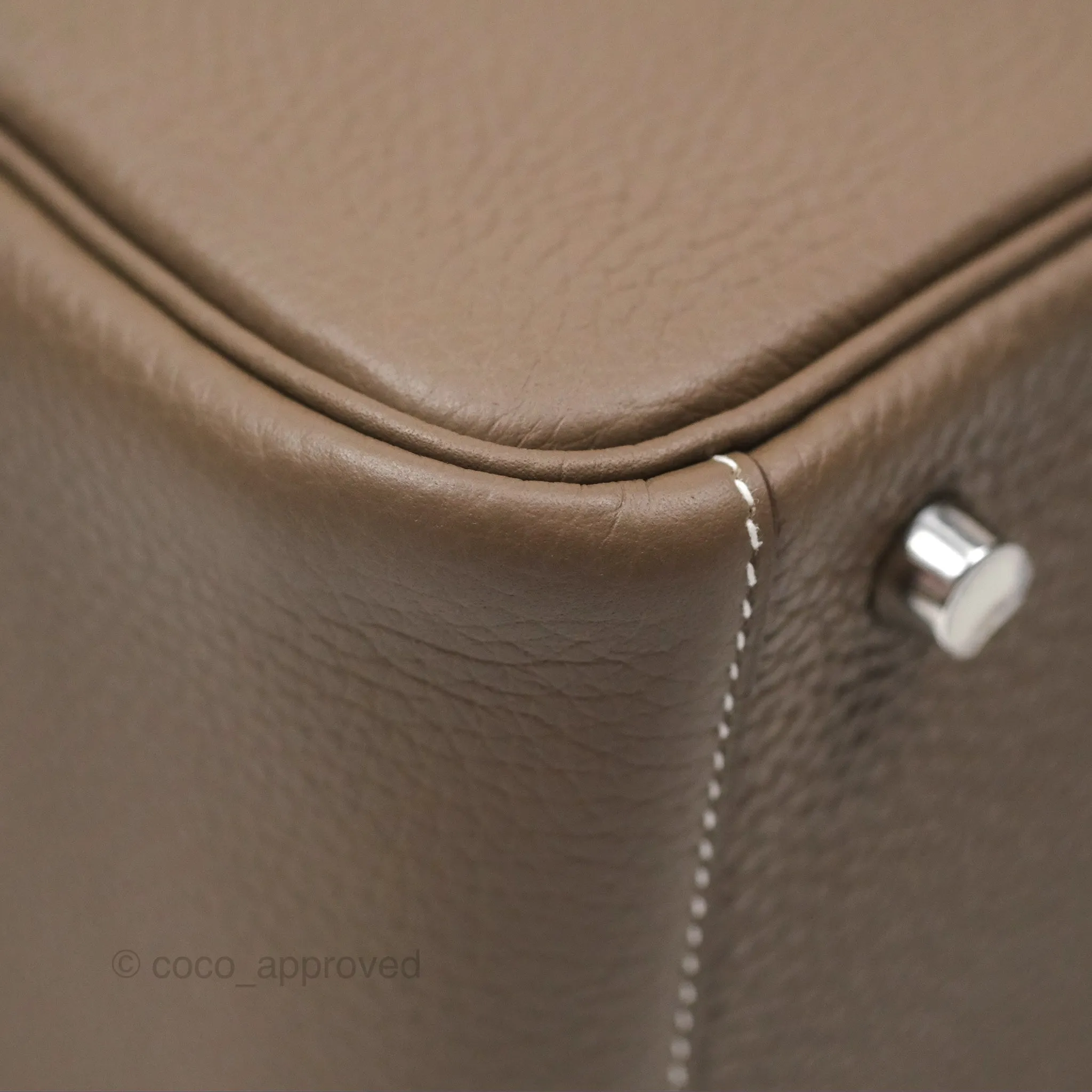 Herms Lindy 26 Clemence Etoupe 18 Palladium Hardware