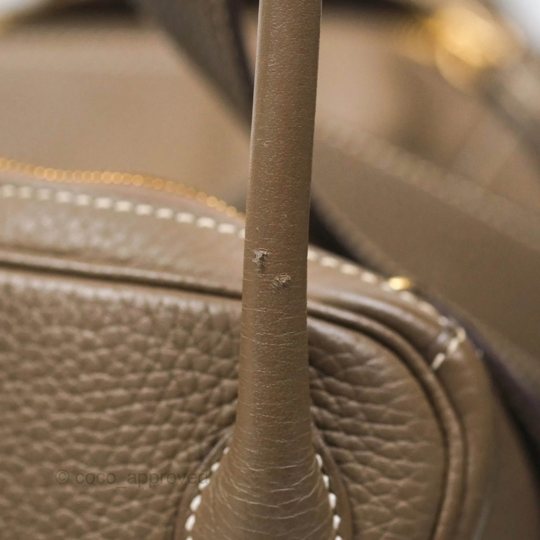 Herms Lindy 26 Etoupe 18 Taurillion Clemence Gold Hardware
