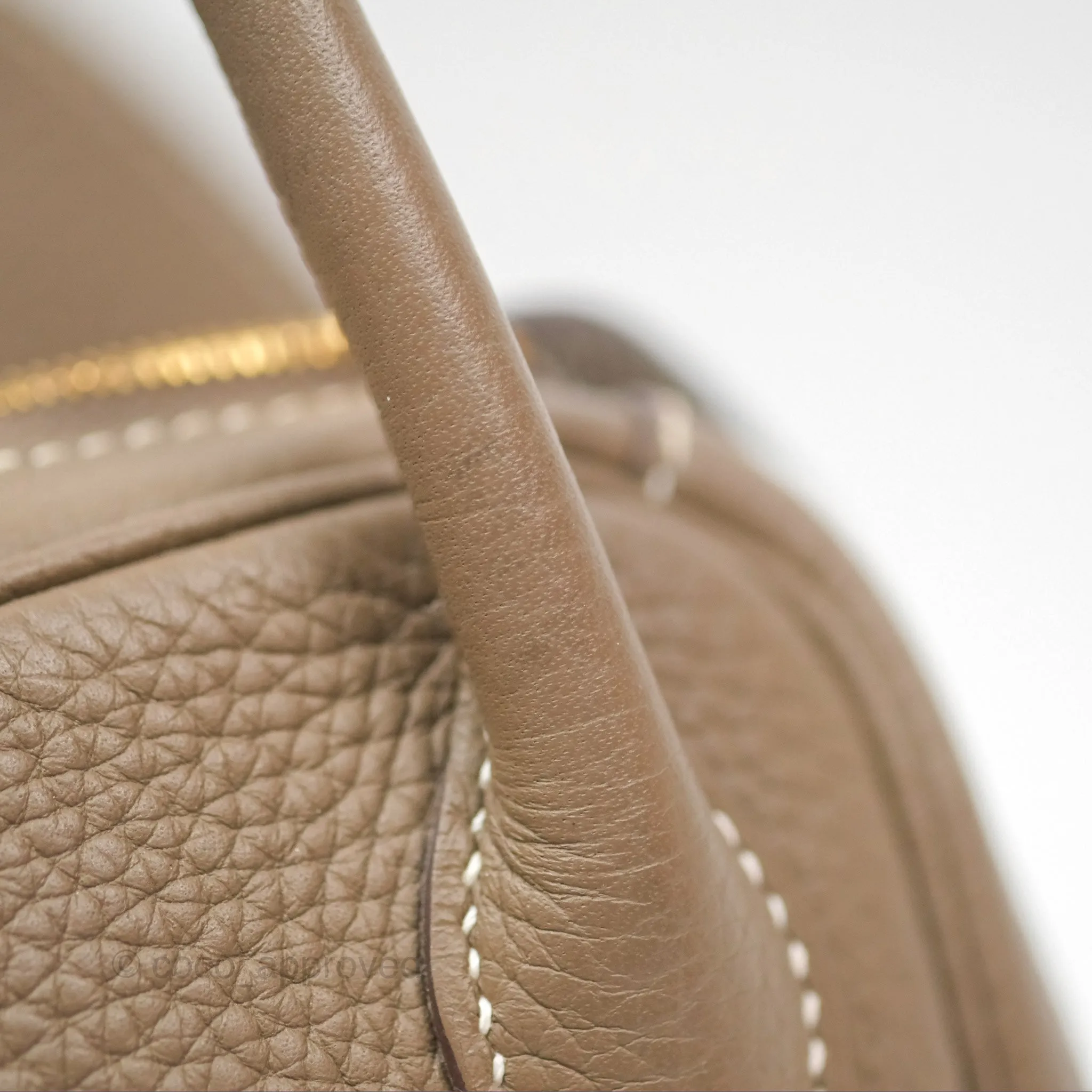 Herms Lindy 26 Etoupe 18 Taurillion Clemence Gold Hardware