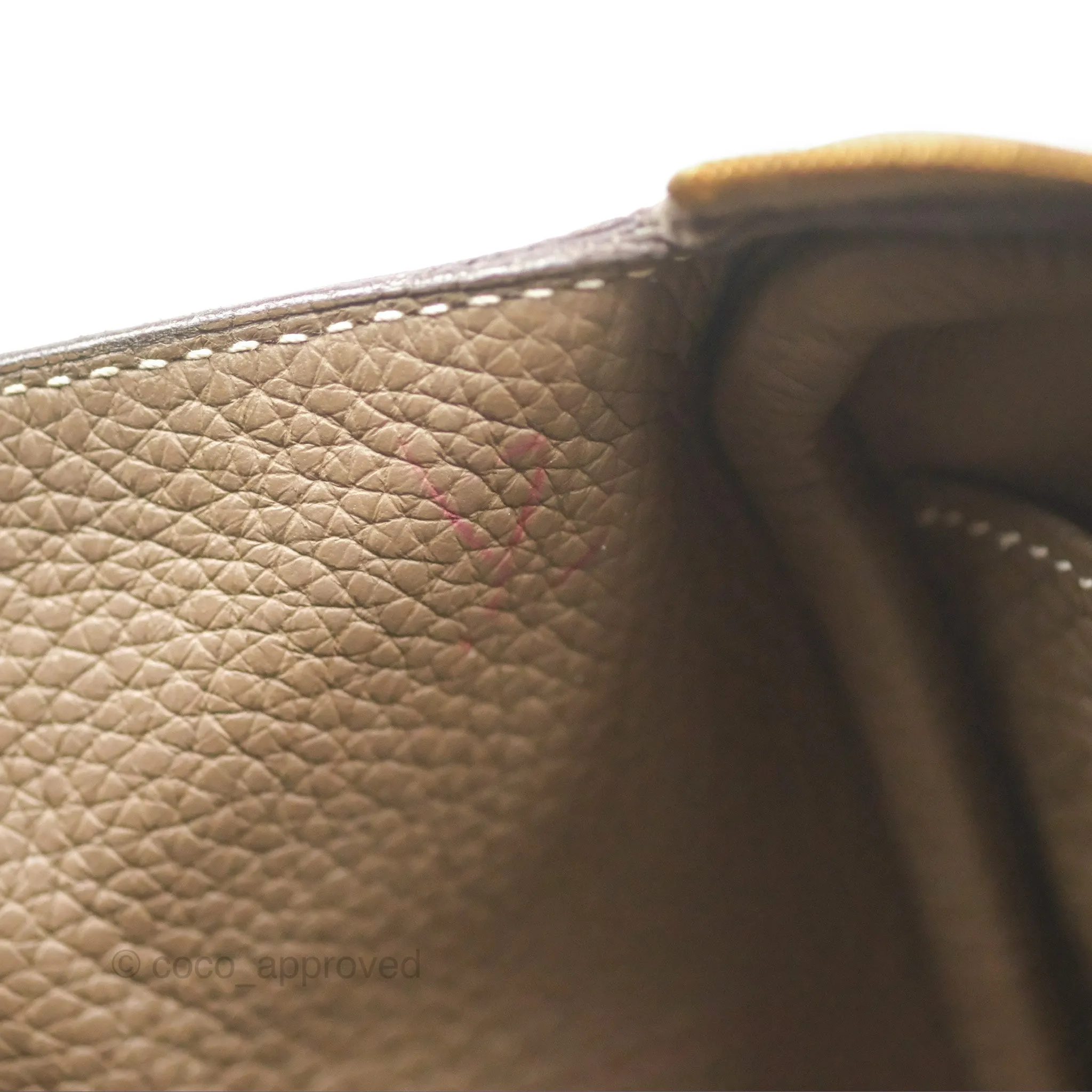 Herms Lindy 26 Etoupe 18 Taurillion Clemence Gold Hardware