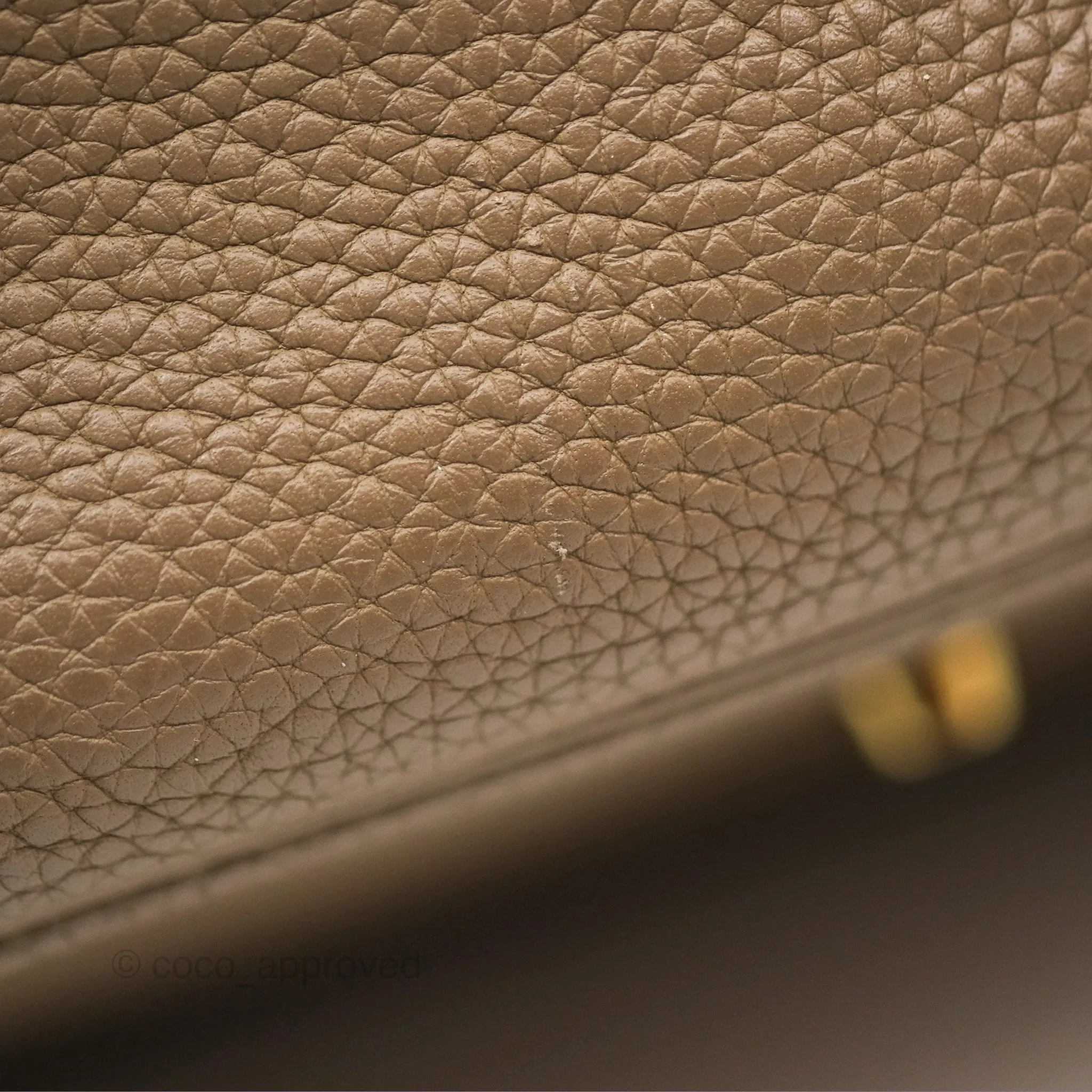 Herms Lindy 26 Etoupe 18 Taurillion Clemence Gold Hardware