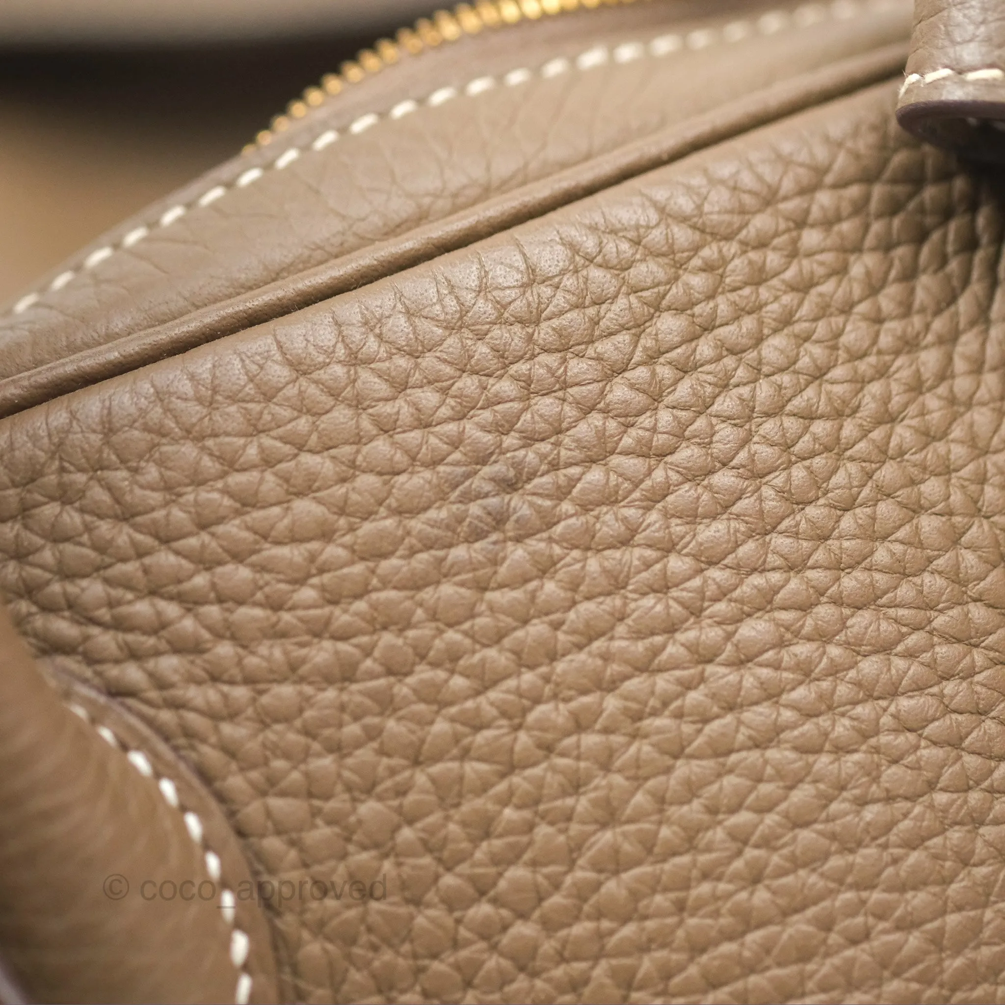 Herms Lindy 26 Etoupe 18 Taurillion Clemence Gold Hardware