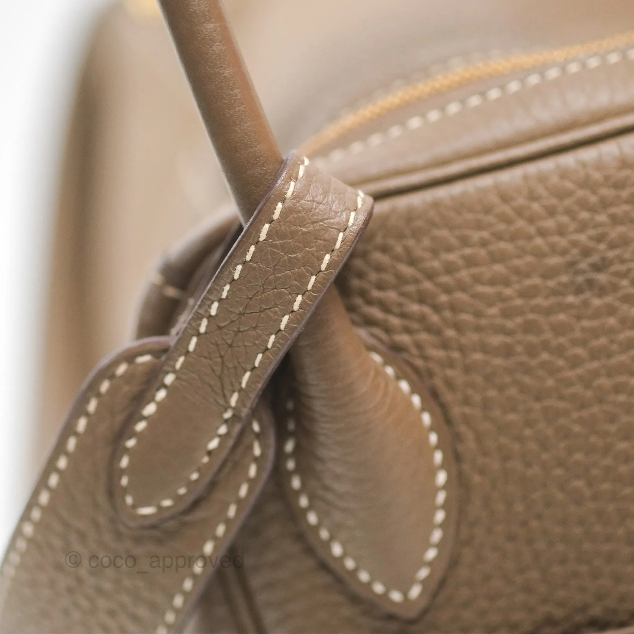 Herms Lindy 26 Etoupe 18 Taurillion Clemence Gold Hardware