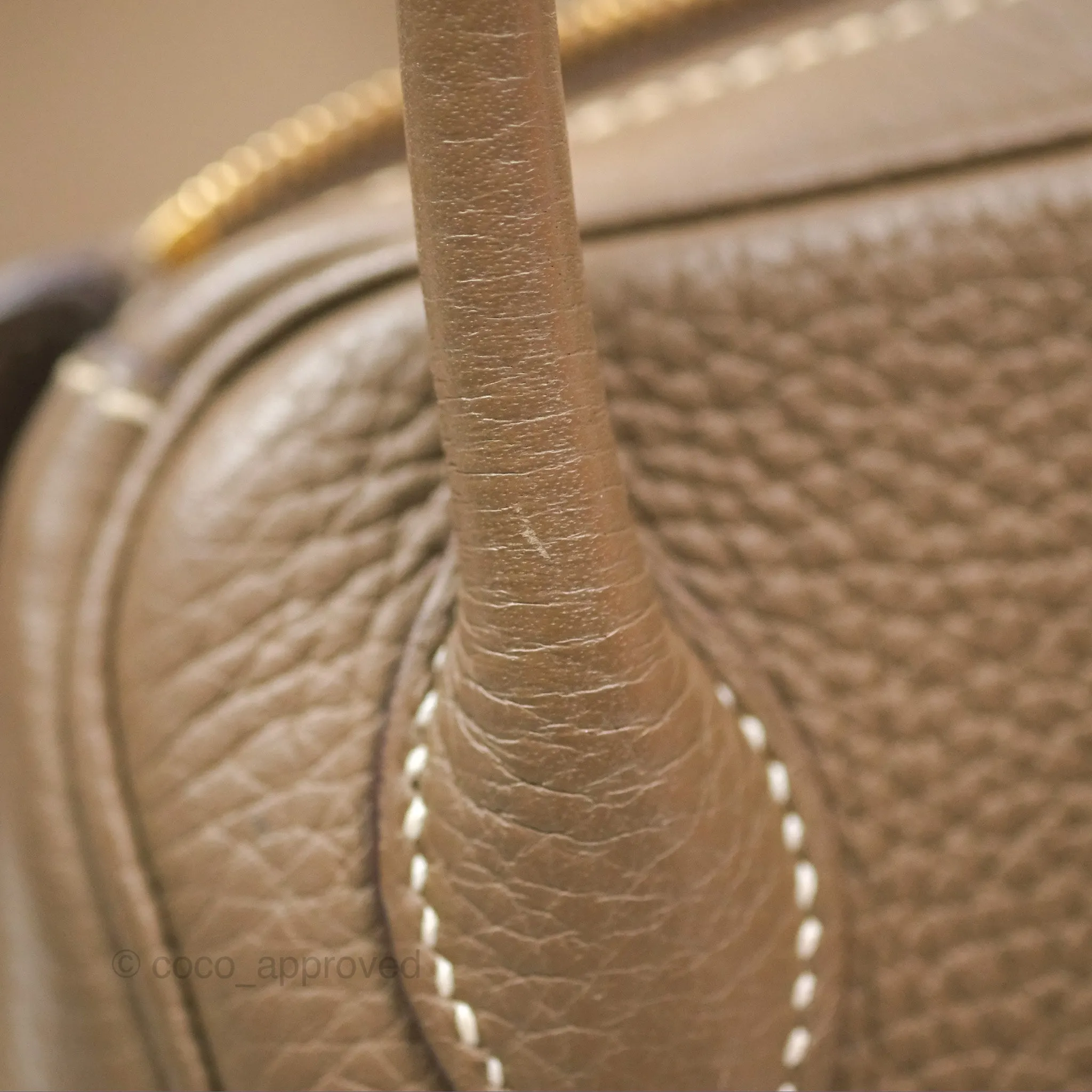 Herms Lindy 26 Etoupe 18 Taurillion Clemence Gold Hardware