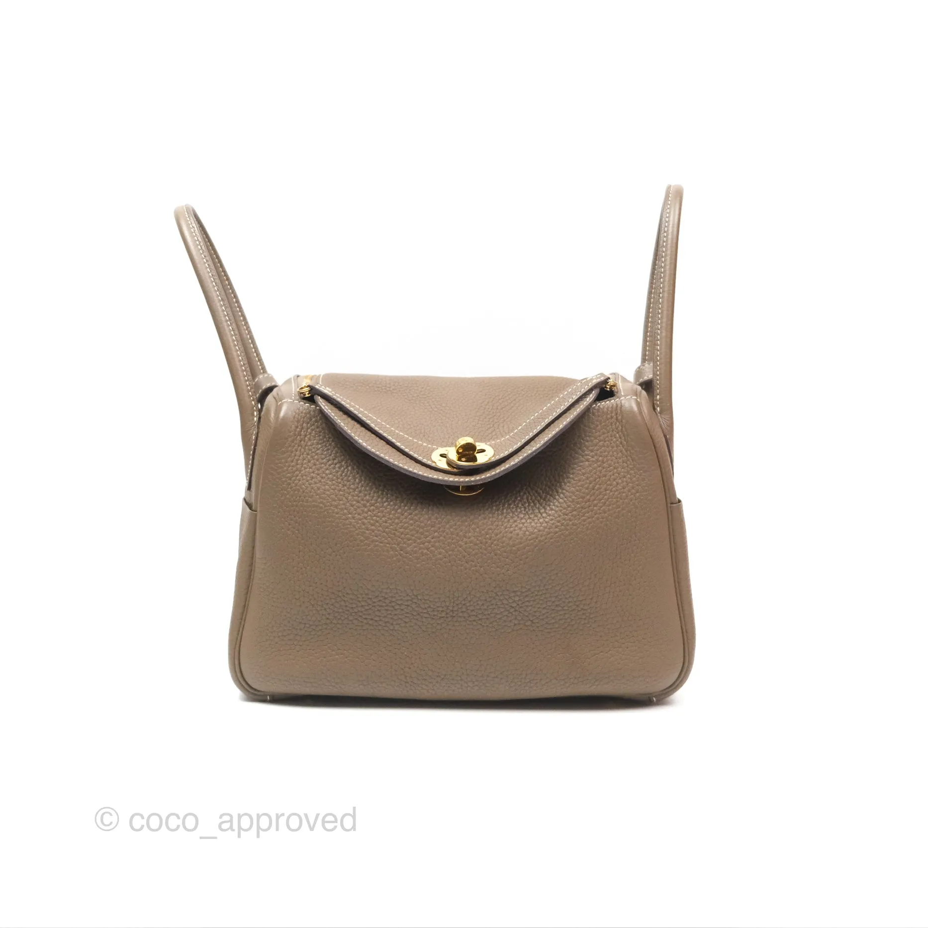 Herms Lindy 26 Etoupe 18 Taurillion Clemence Gold Hardware