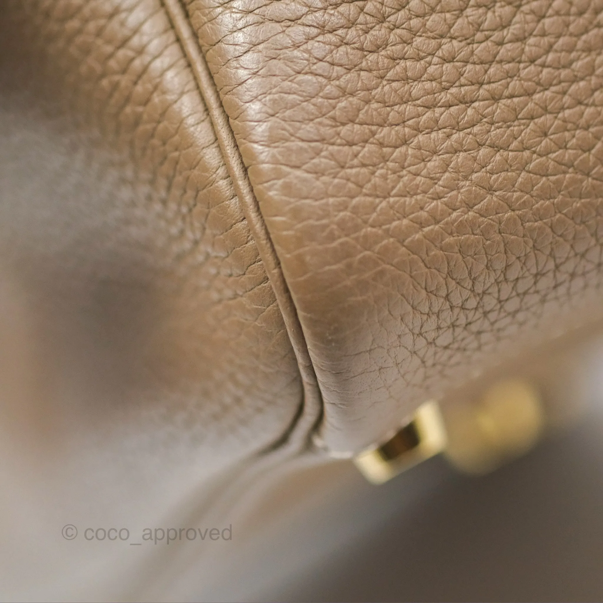 Herms Lindy 26 Etoupe 18 Taurillion Clemence Gold Hardware