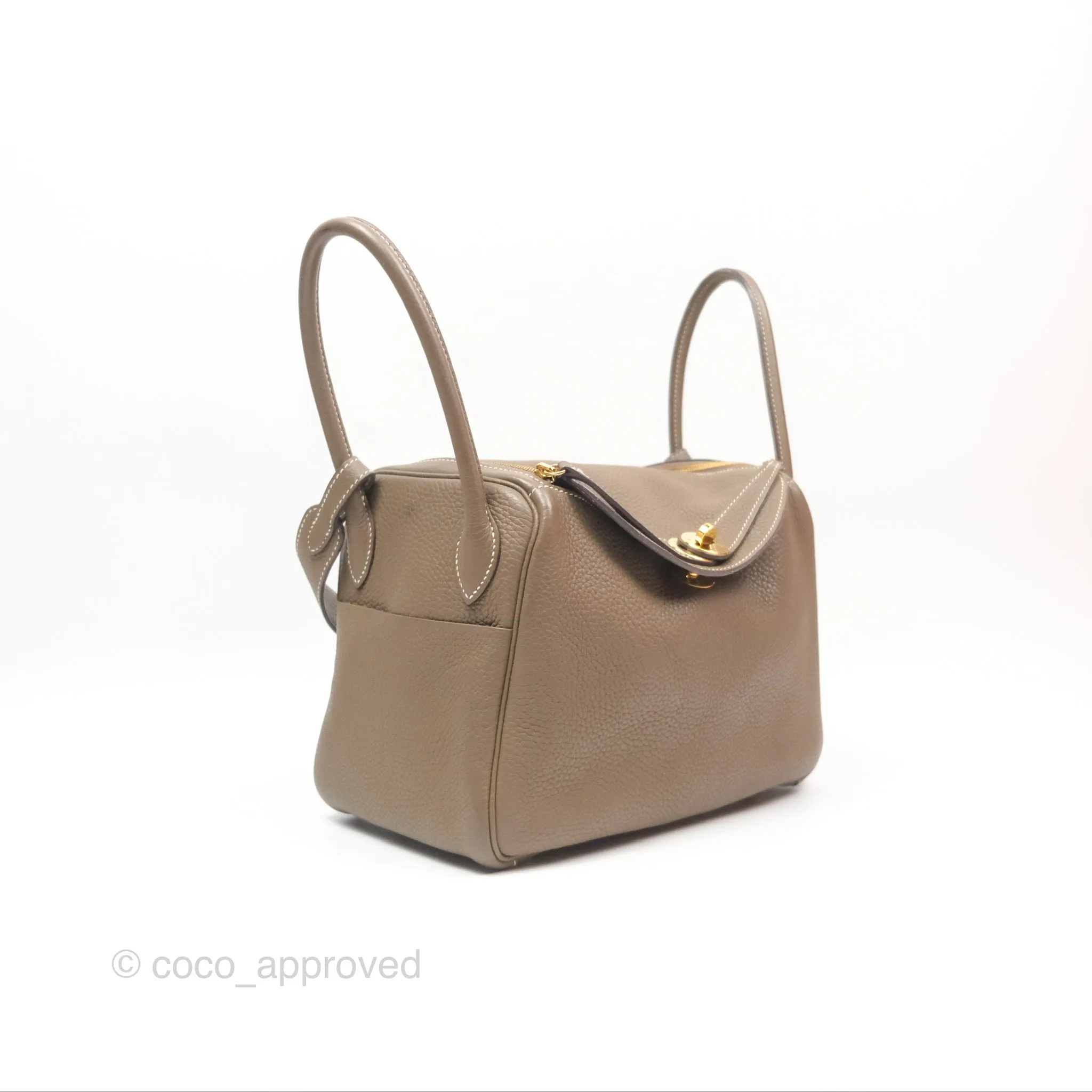 Herms Lindy 26 Etoupe 18 Taurillion Clemence Gold Hardware