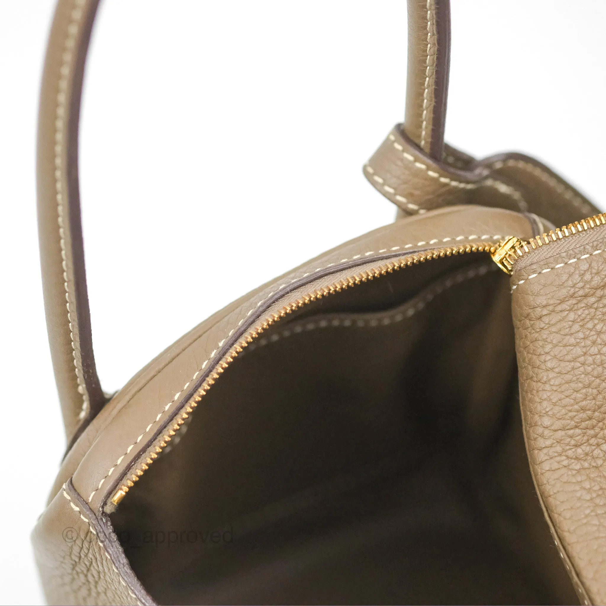 Herms Lindy 26 Etoupe Clemence Gold Hardware