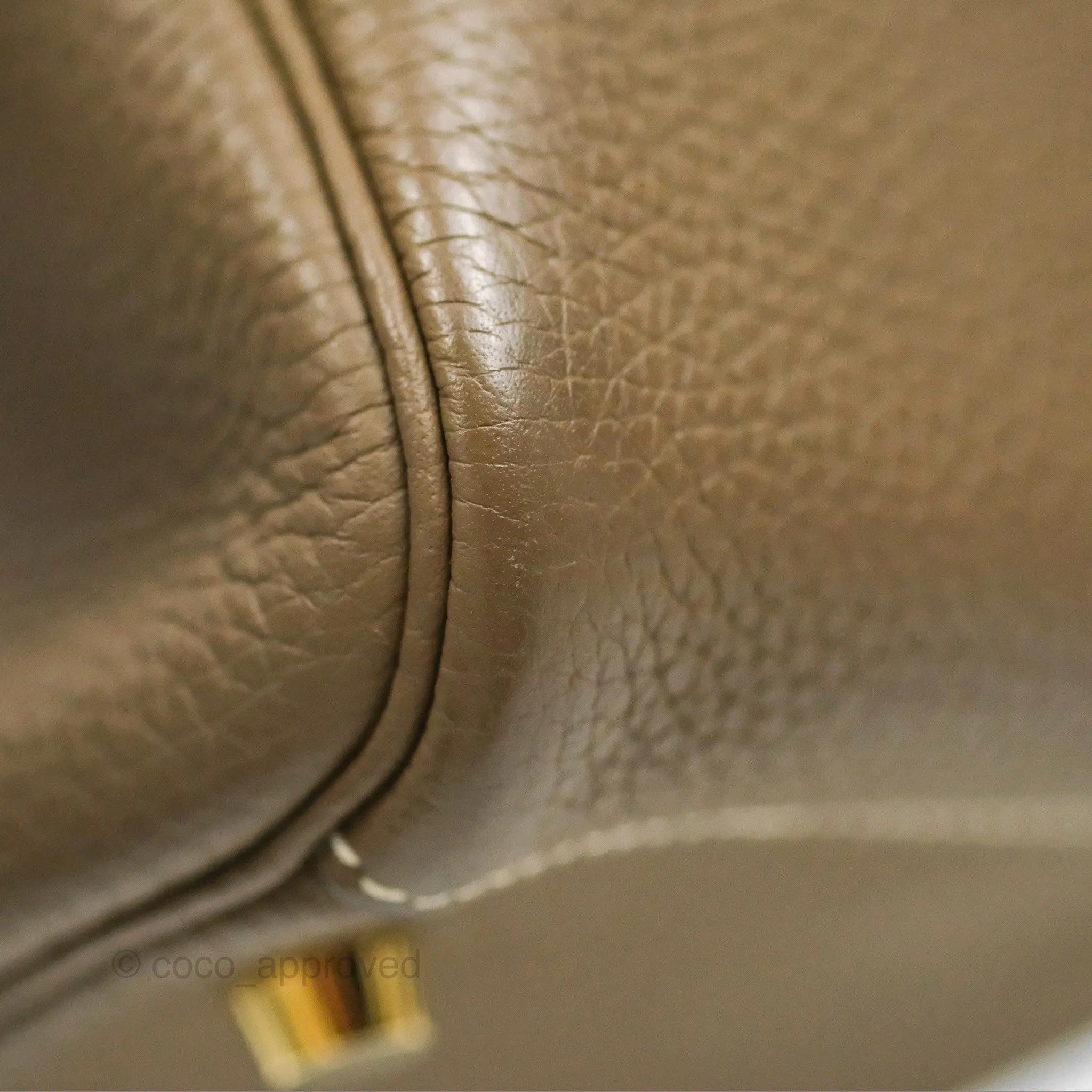 Herms Lindy 26 Etoupe Clemence Gold Hardware