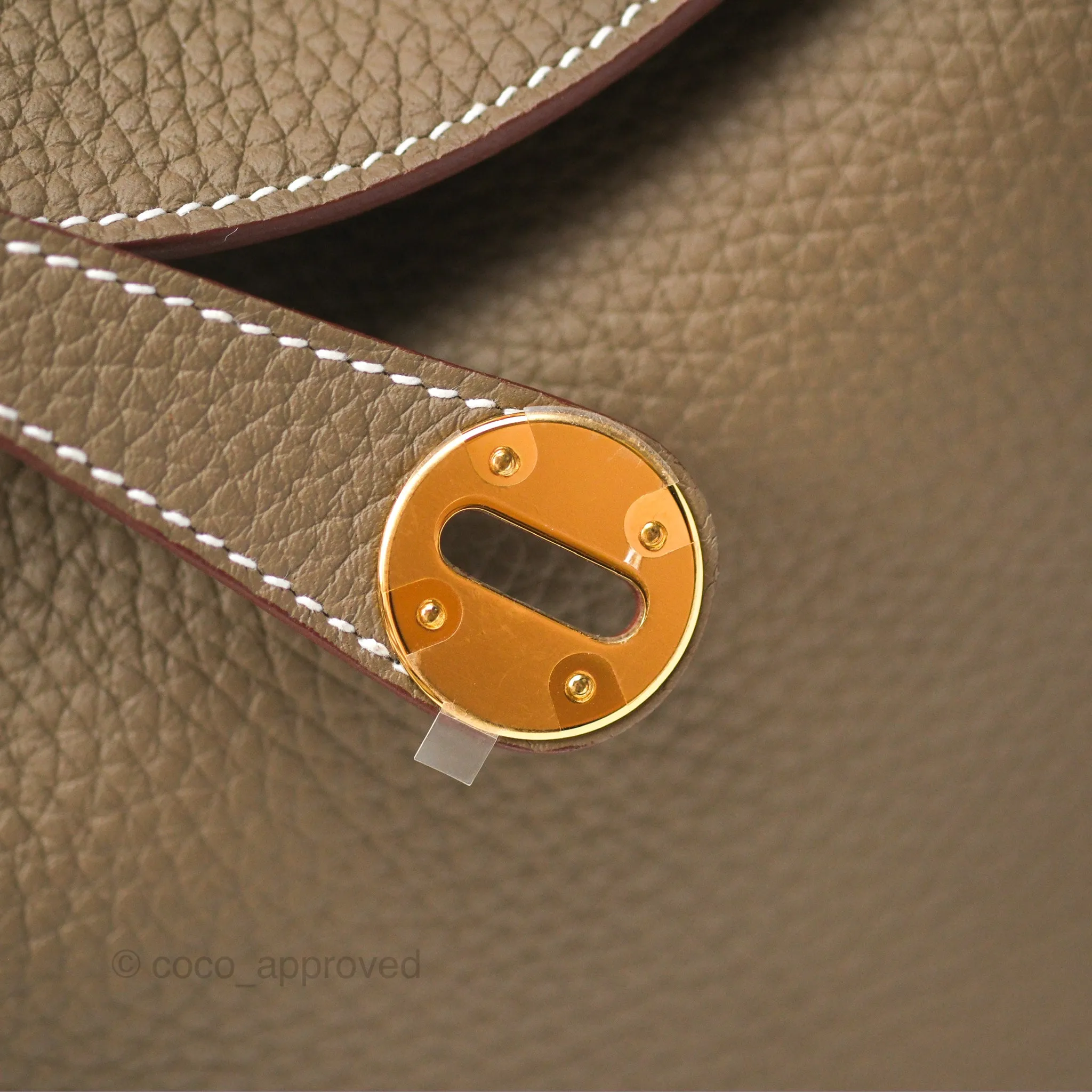 Herms Lindy 26 Etoupe Clemence Gold Hardware