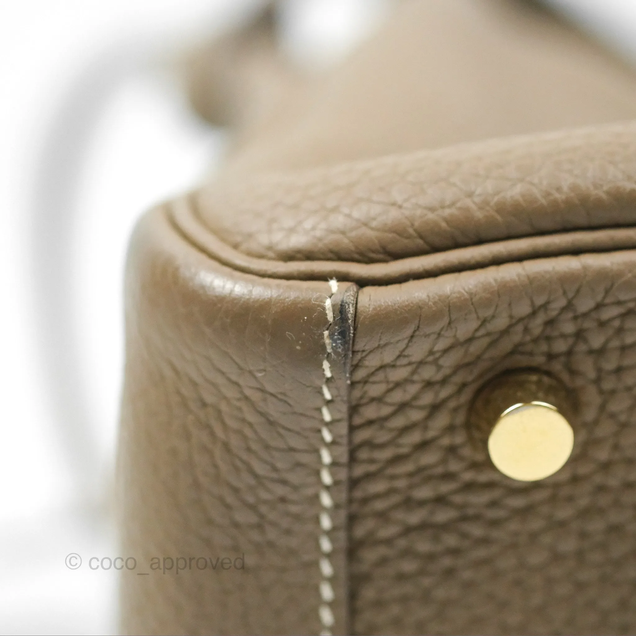 Herms Lindy 26 Etoupe Clemence Gold Hardware