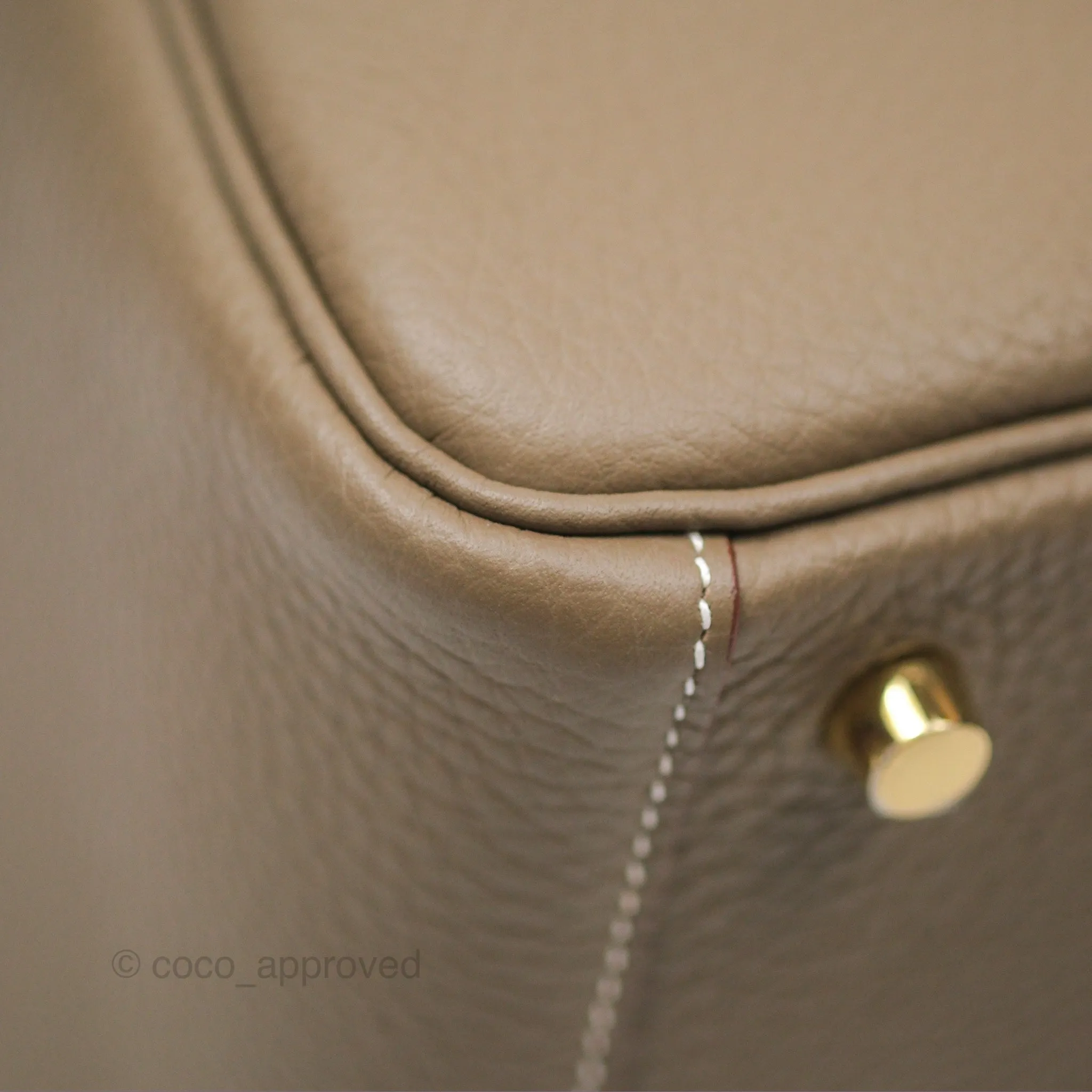 Herms Lindy 26 Etoupe Clemence Gold Hardware