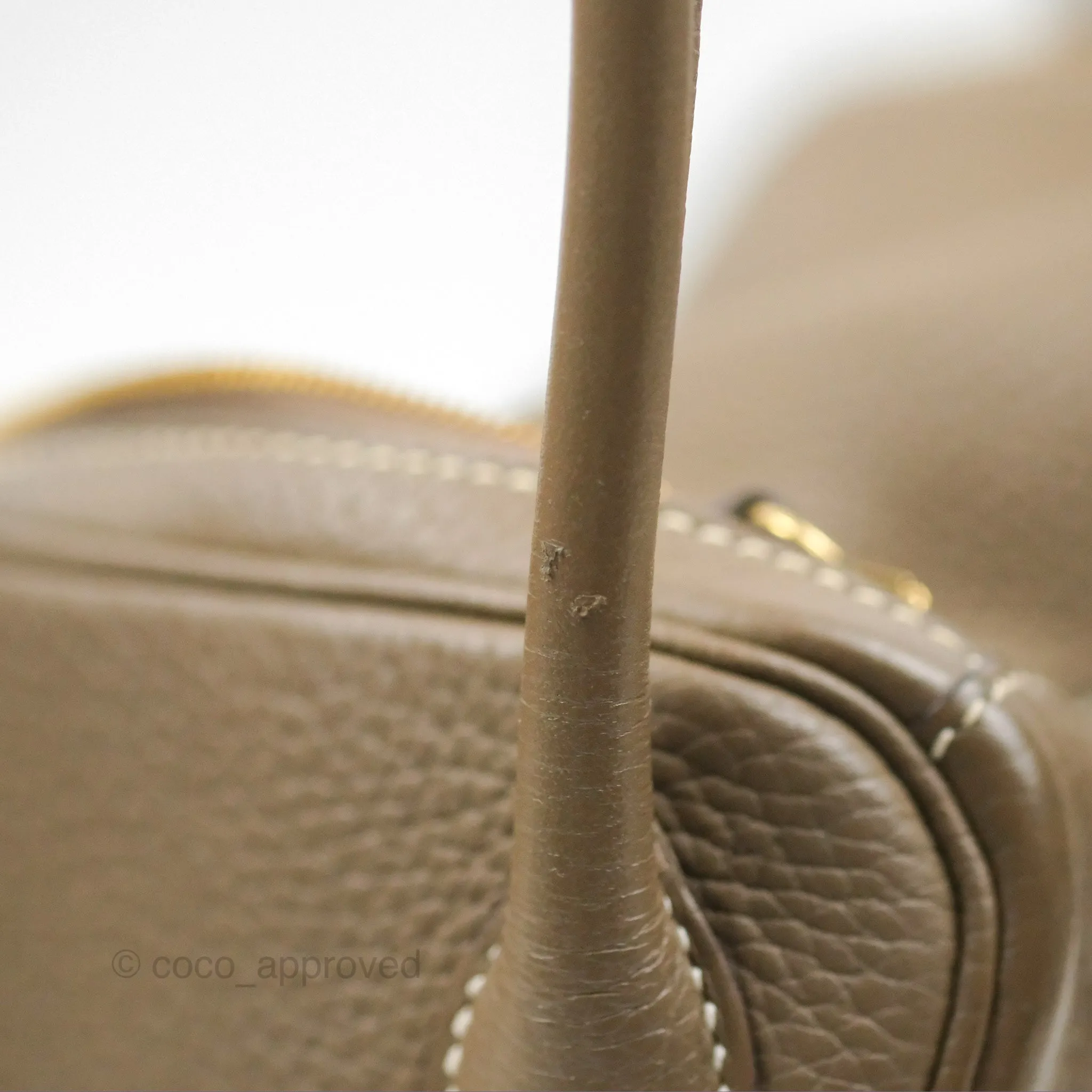 Herms Lindy 26 Etoupe Clemence Gold Hardware