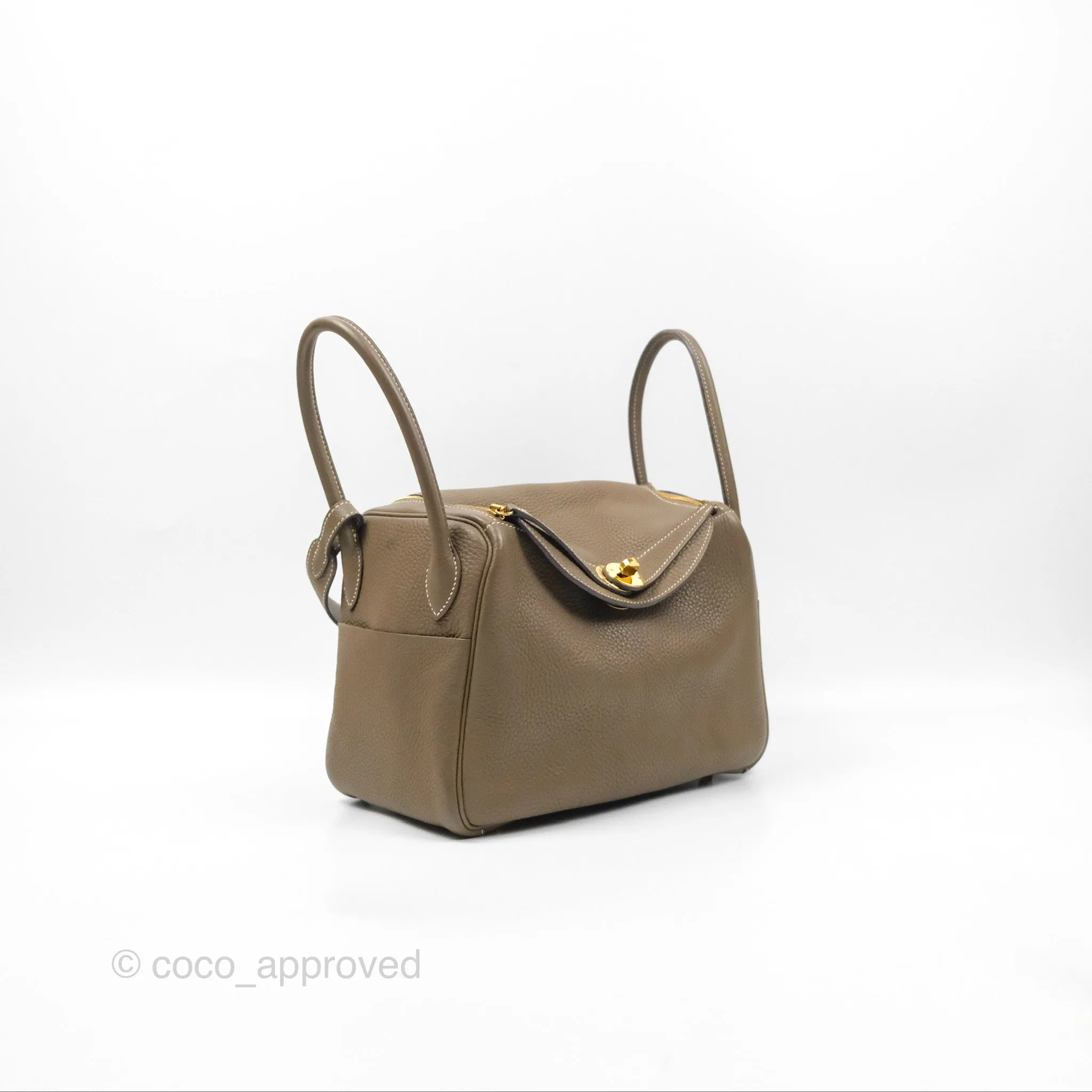 Herms Lindy 26 Etoupe Clemence Gold Hardware