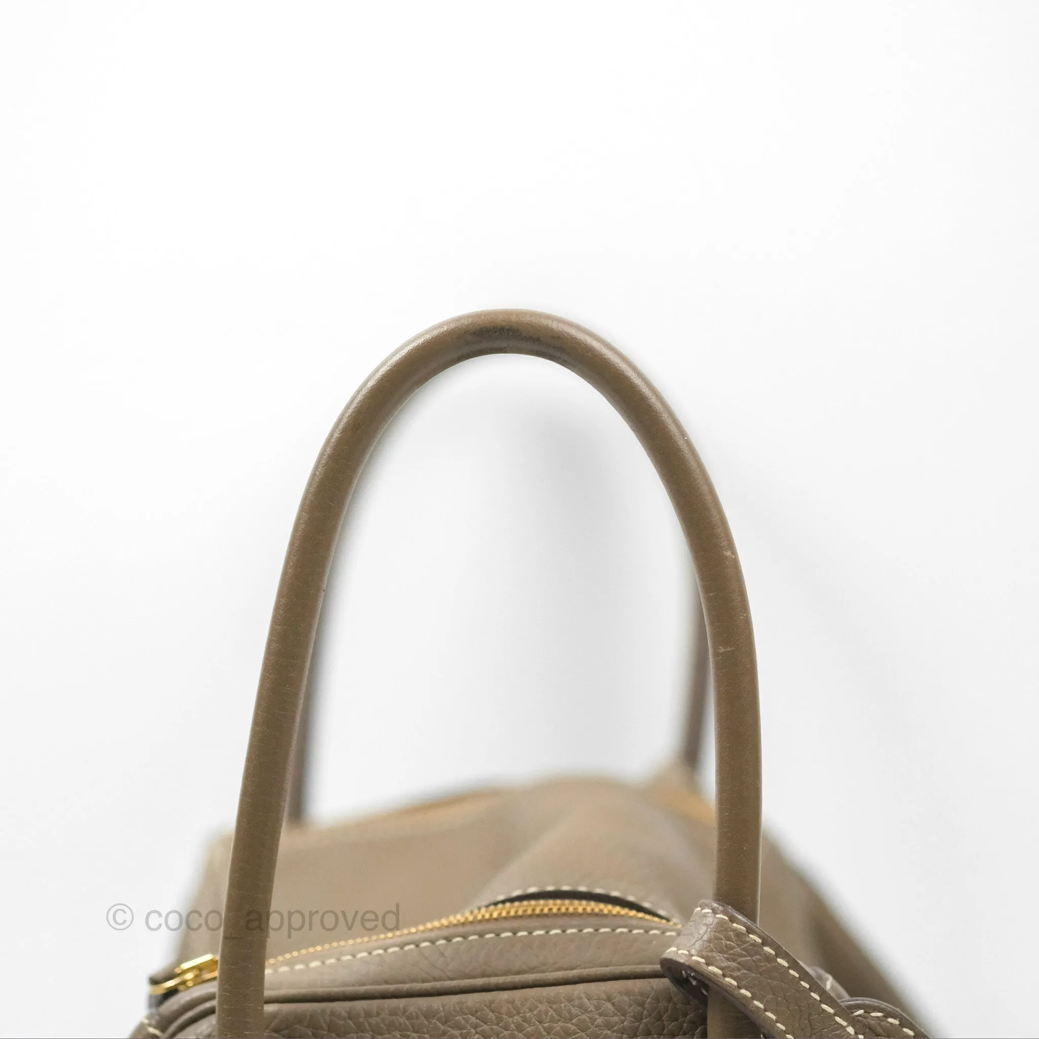 Herms Lindy 26 Etoupe Clemence Gold Hardware