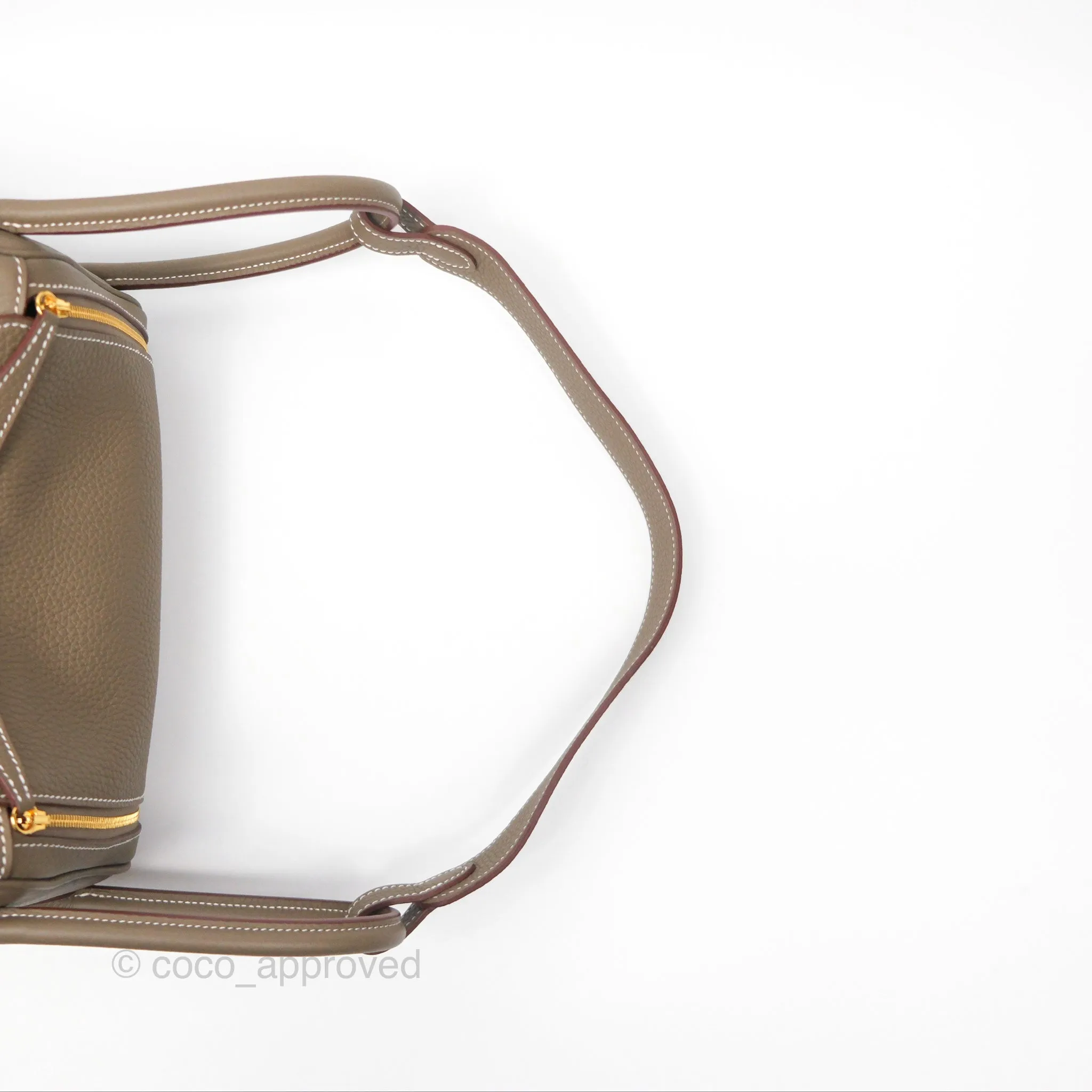 Herms Lindy 26 Etoupe Clemence Gold Hardware