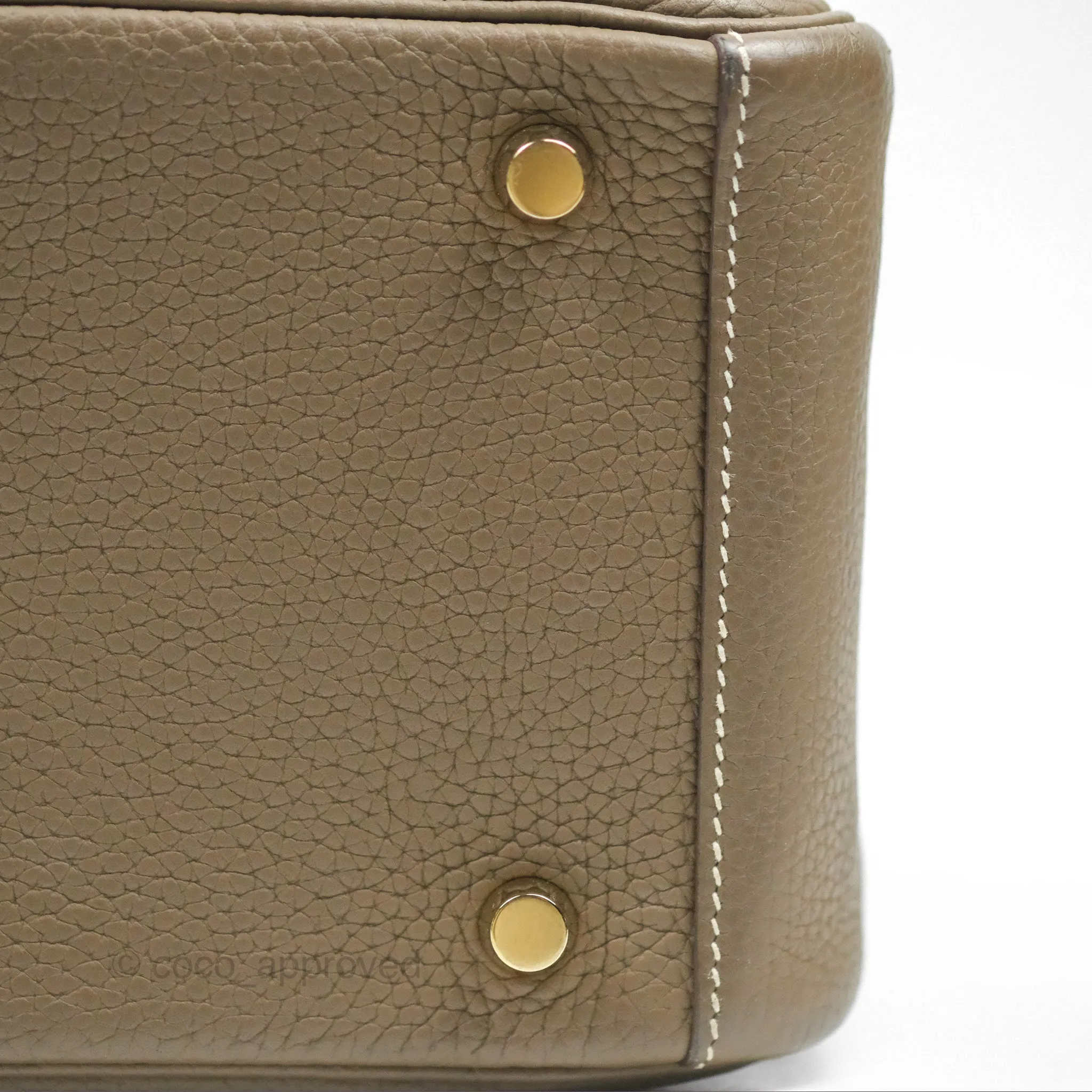 Herms Lindy 26 Etoupe Clemence Gold Hardware