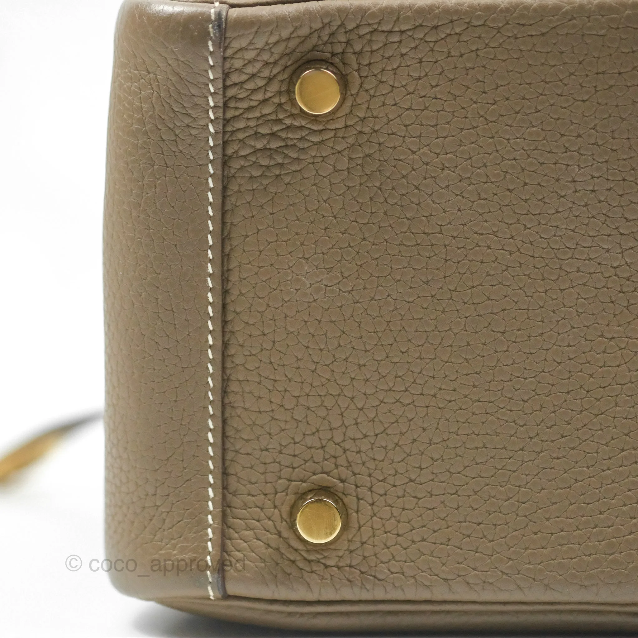 Herms Lindy 26 Etoupe Clemence Gold Hardware