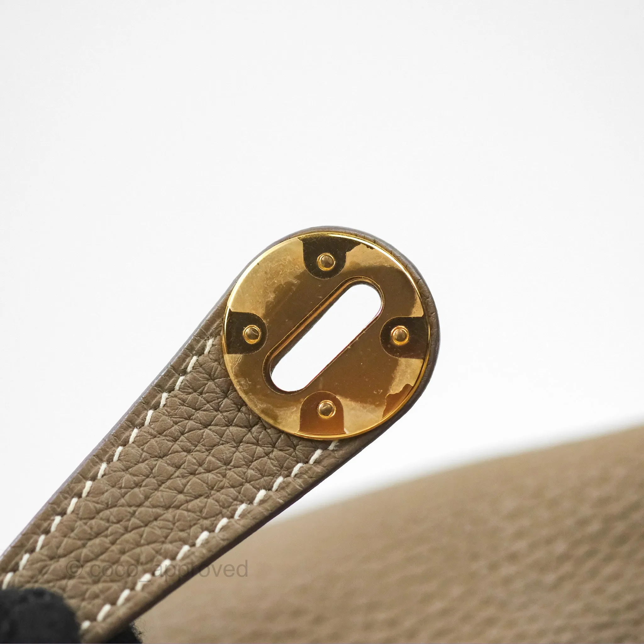 Herms Lindy 26 Etoupe Clemence Gold Hardware