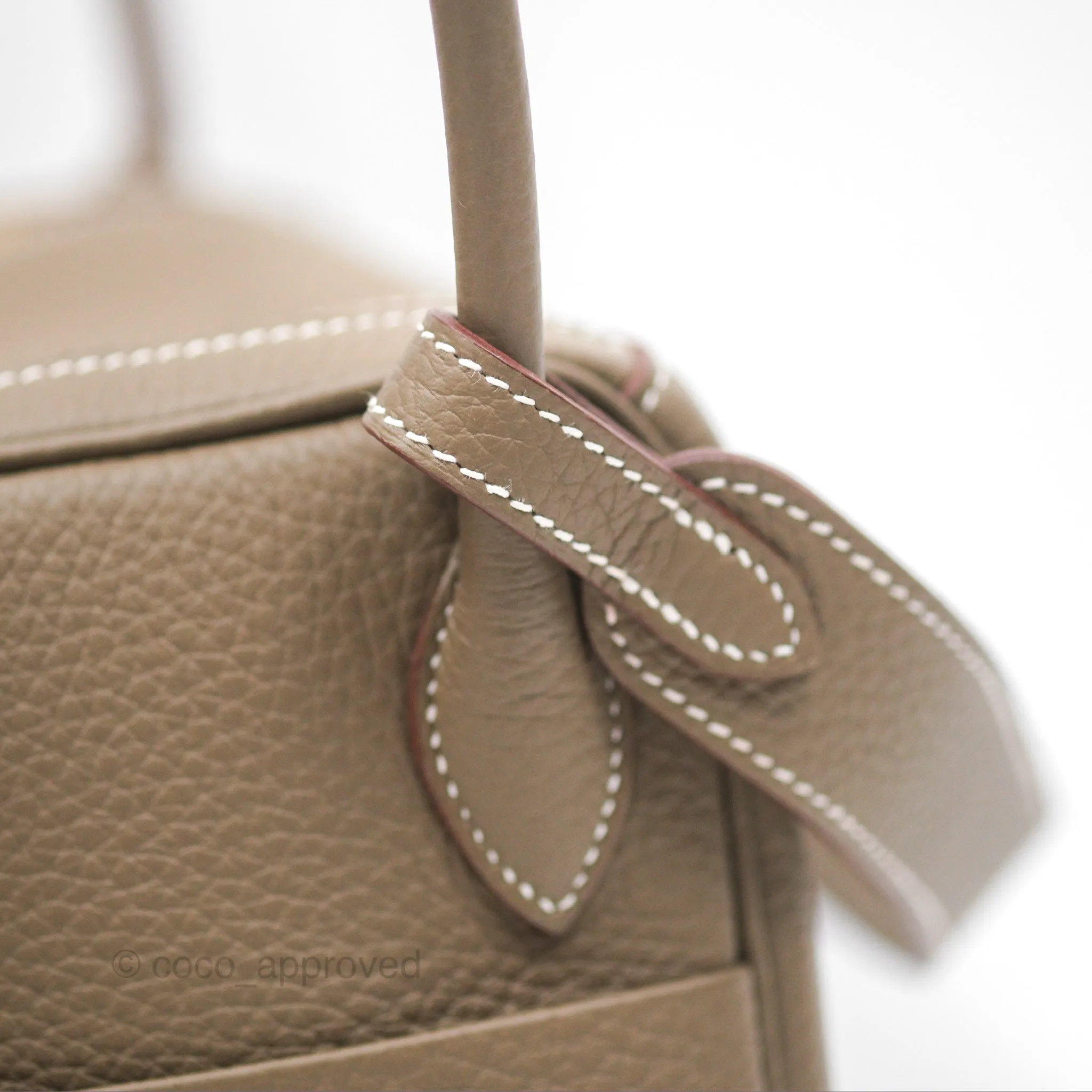 Herms Lindy 26 Etoupe Clemence Gold Hardware