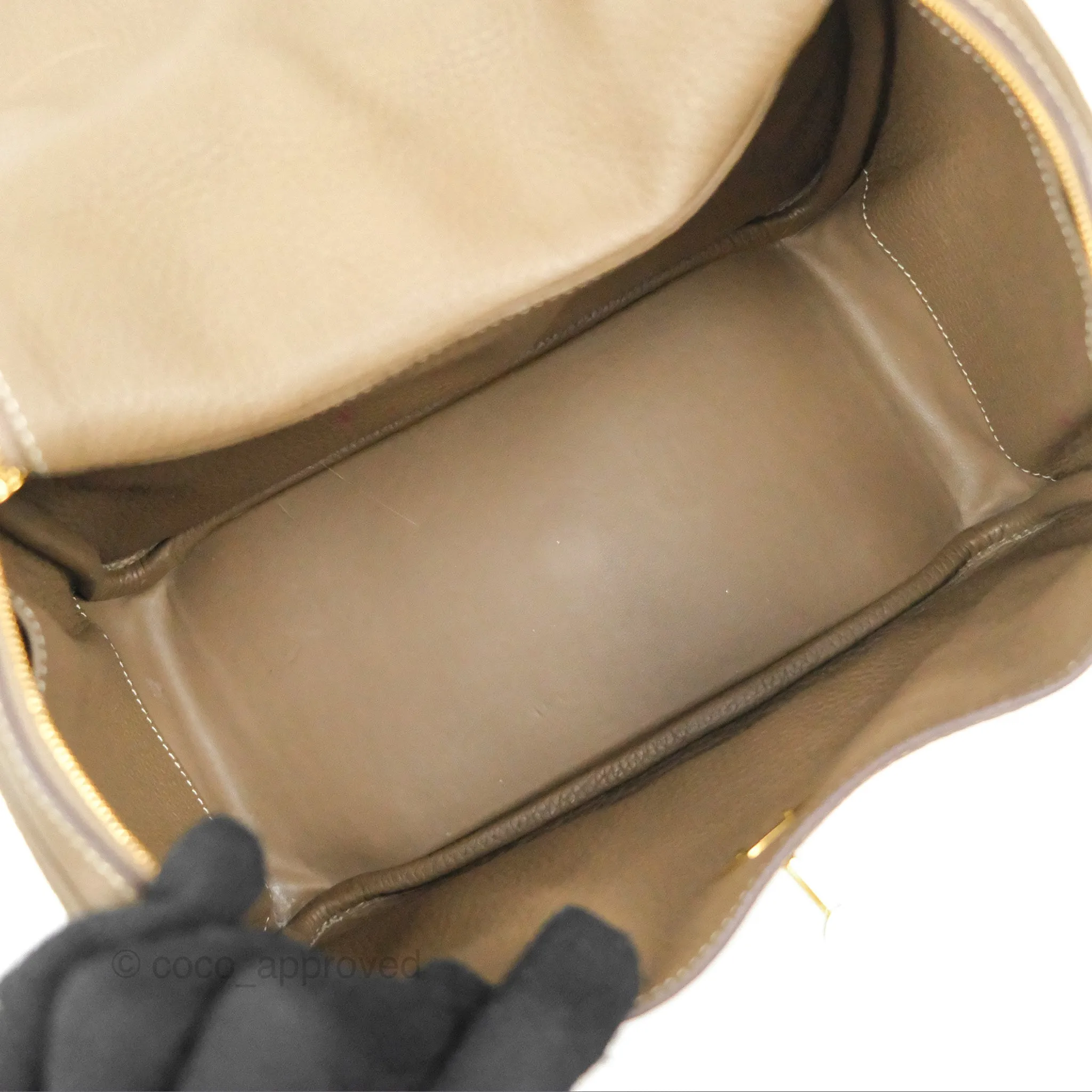 Herms Lindy 26 Etoupe Clemence Gold Hardware