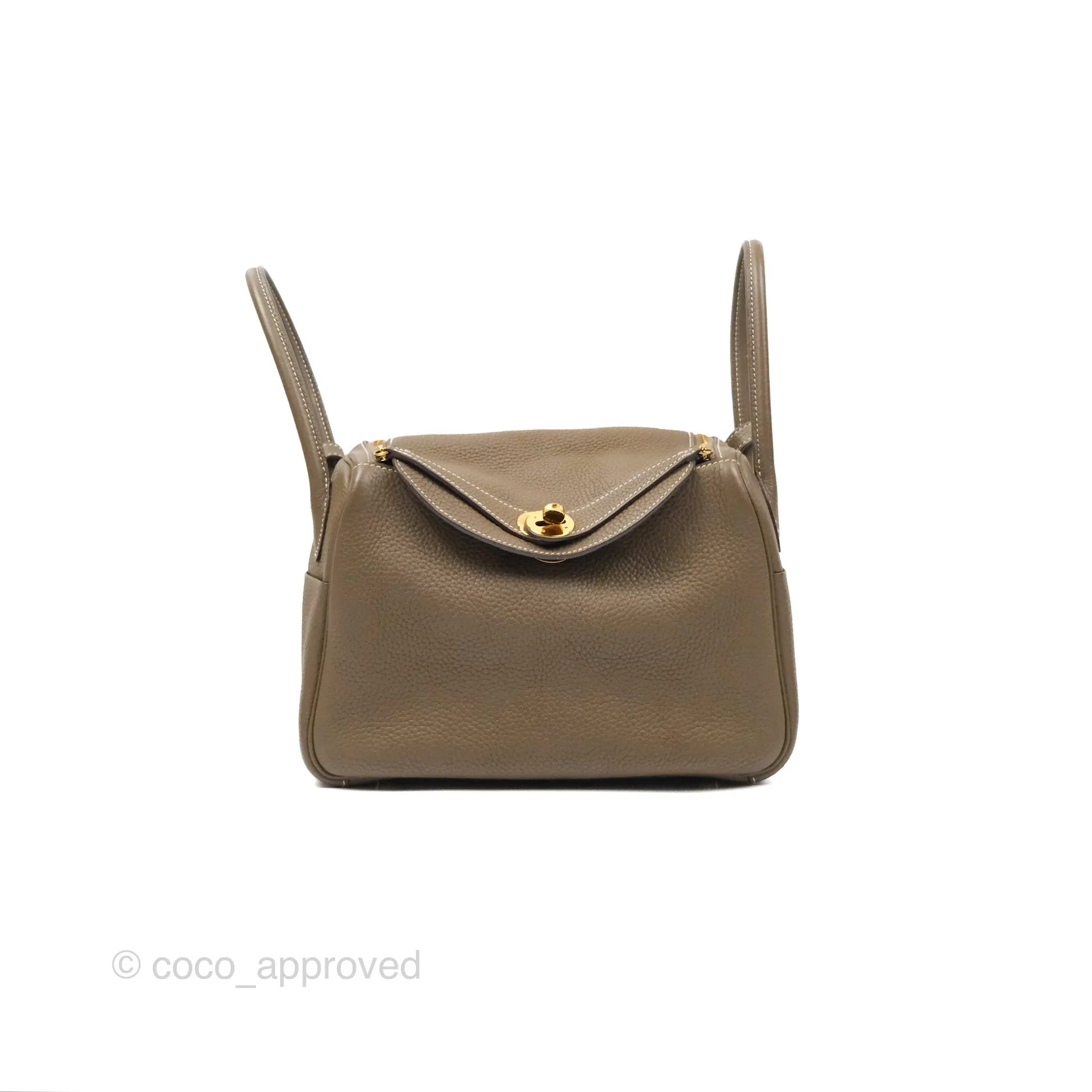 Herms Lindy 26 Etoupe Clemence Gold Hardware
