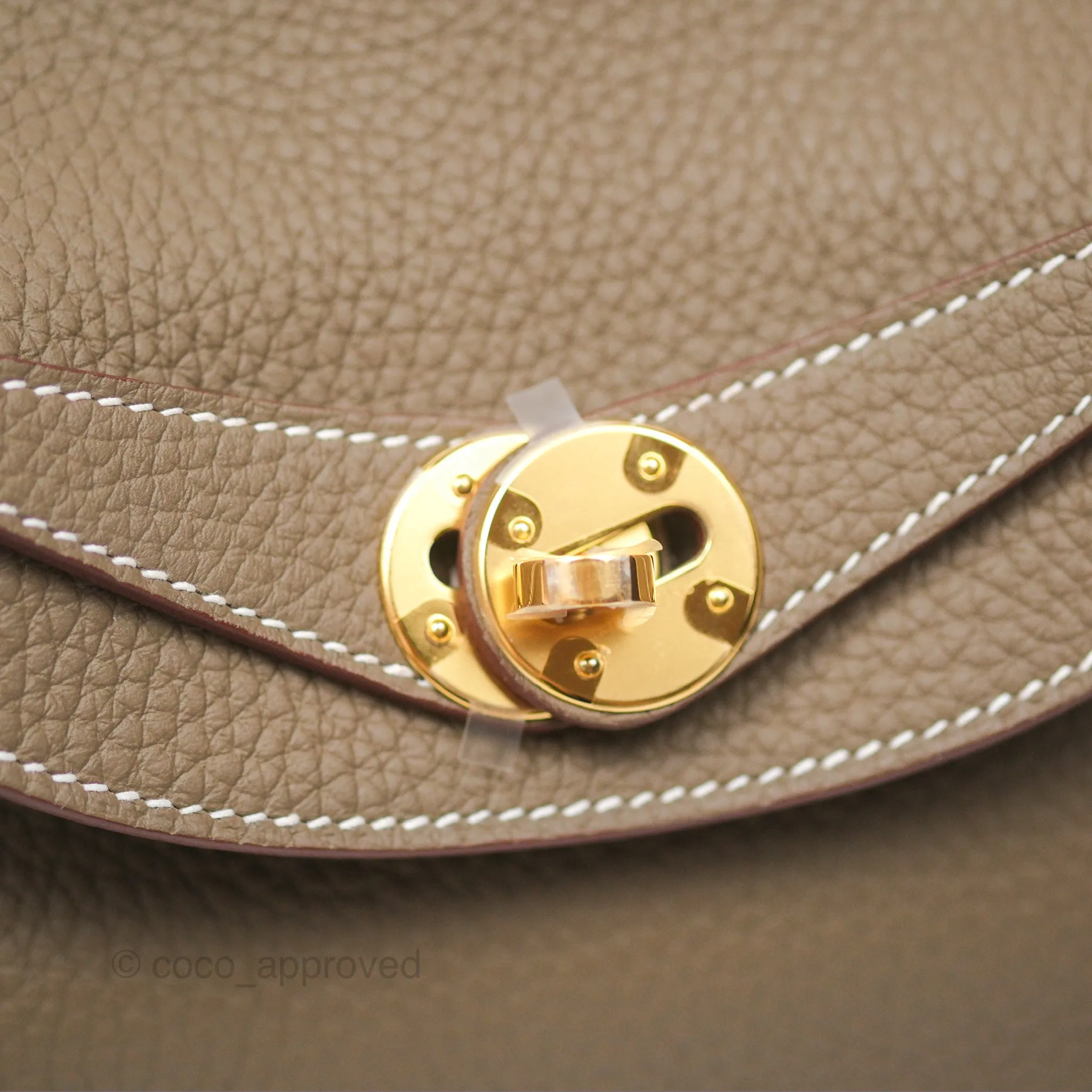 Herms Lindy 26 Etoupe Clemence Gold Hardware