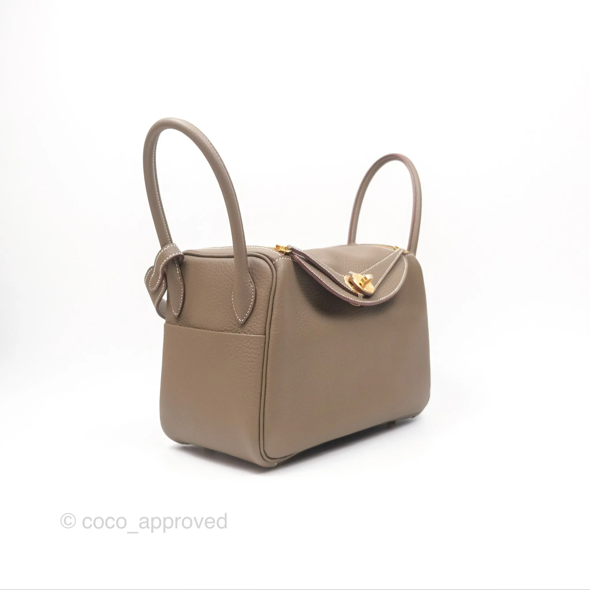 Herms Lindy 26 Etoupe Clemence Gold Hardware